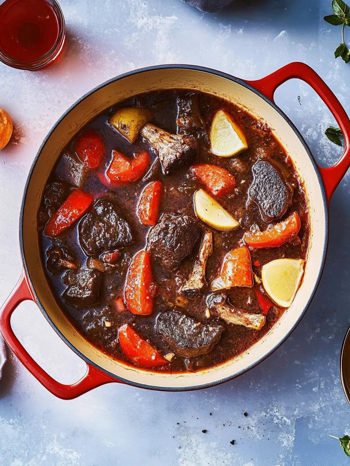 Rindfleischeintopf mit Dijon- und Cognacsauce