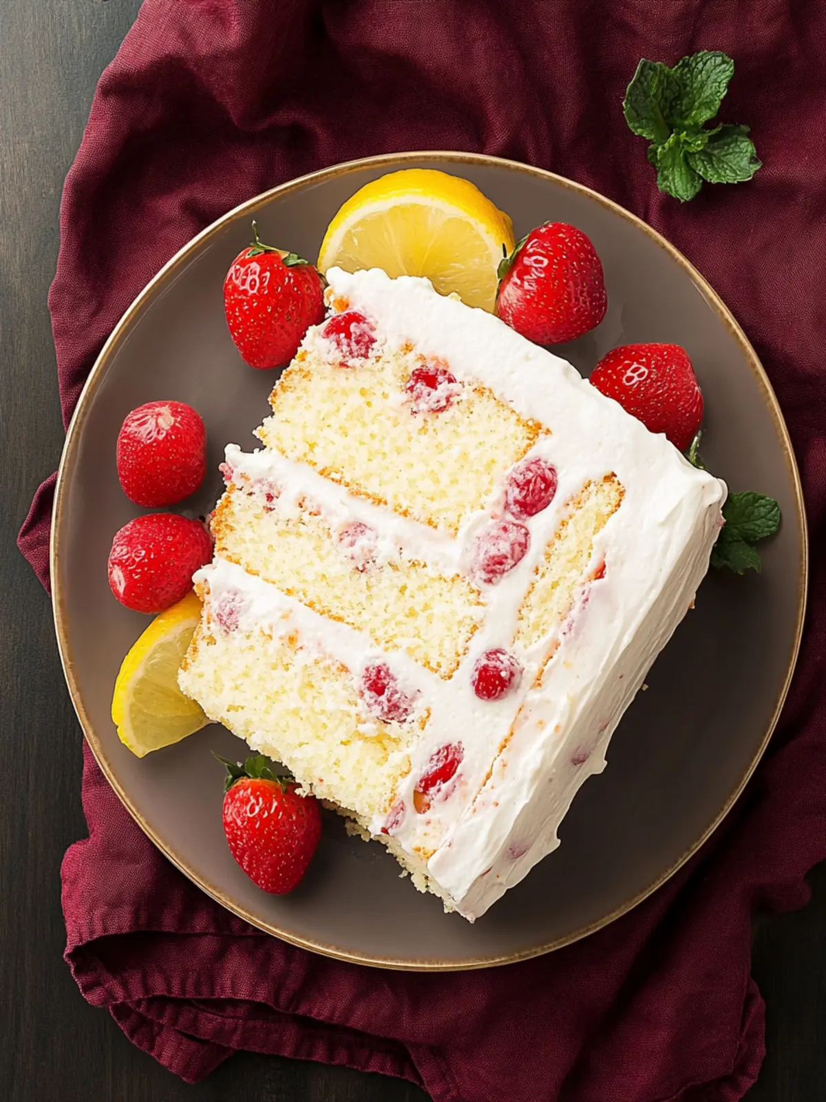 Frischer Erdbeerkuchen