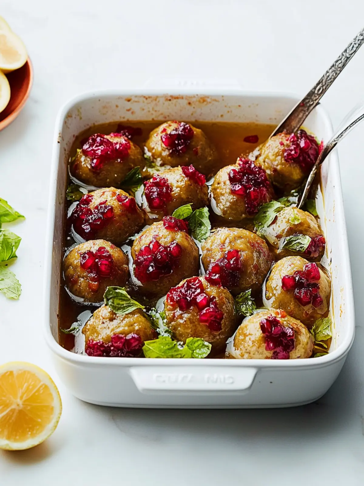 Pistachio-pomegranate meatballs – lucky food for New Year's Eve