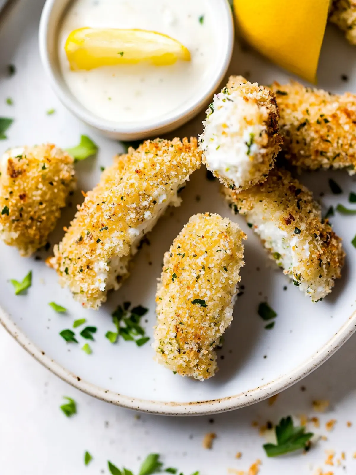 Gebackene Fischstäbchen