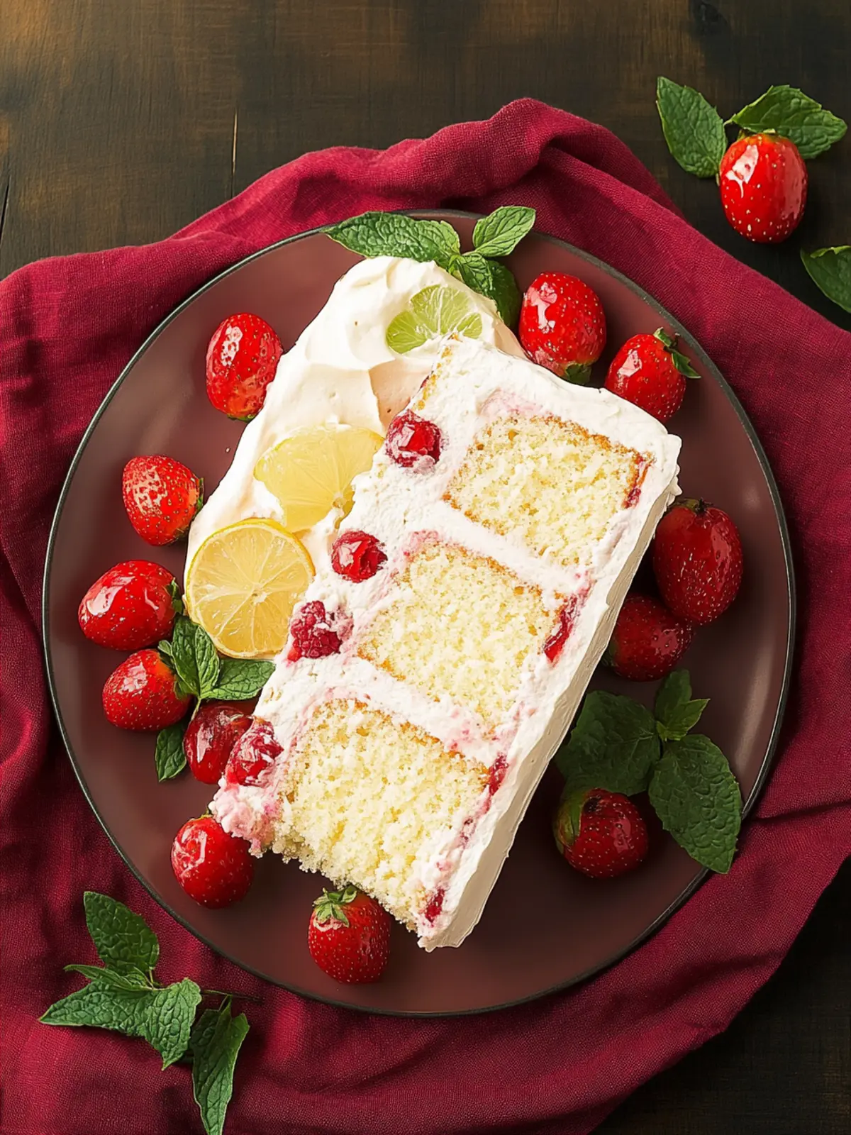 Frischer Erdbeerkuchen