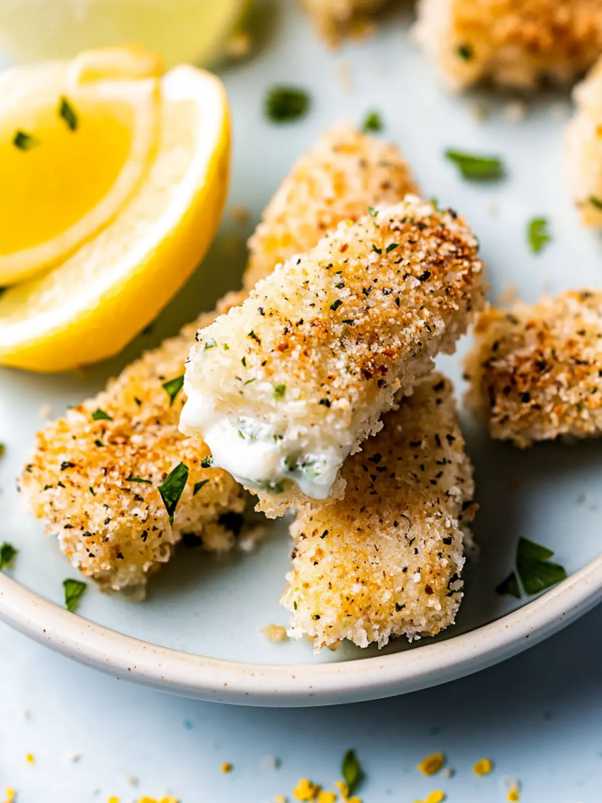 Gebackene Fischstäbchen