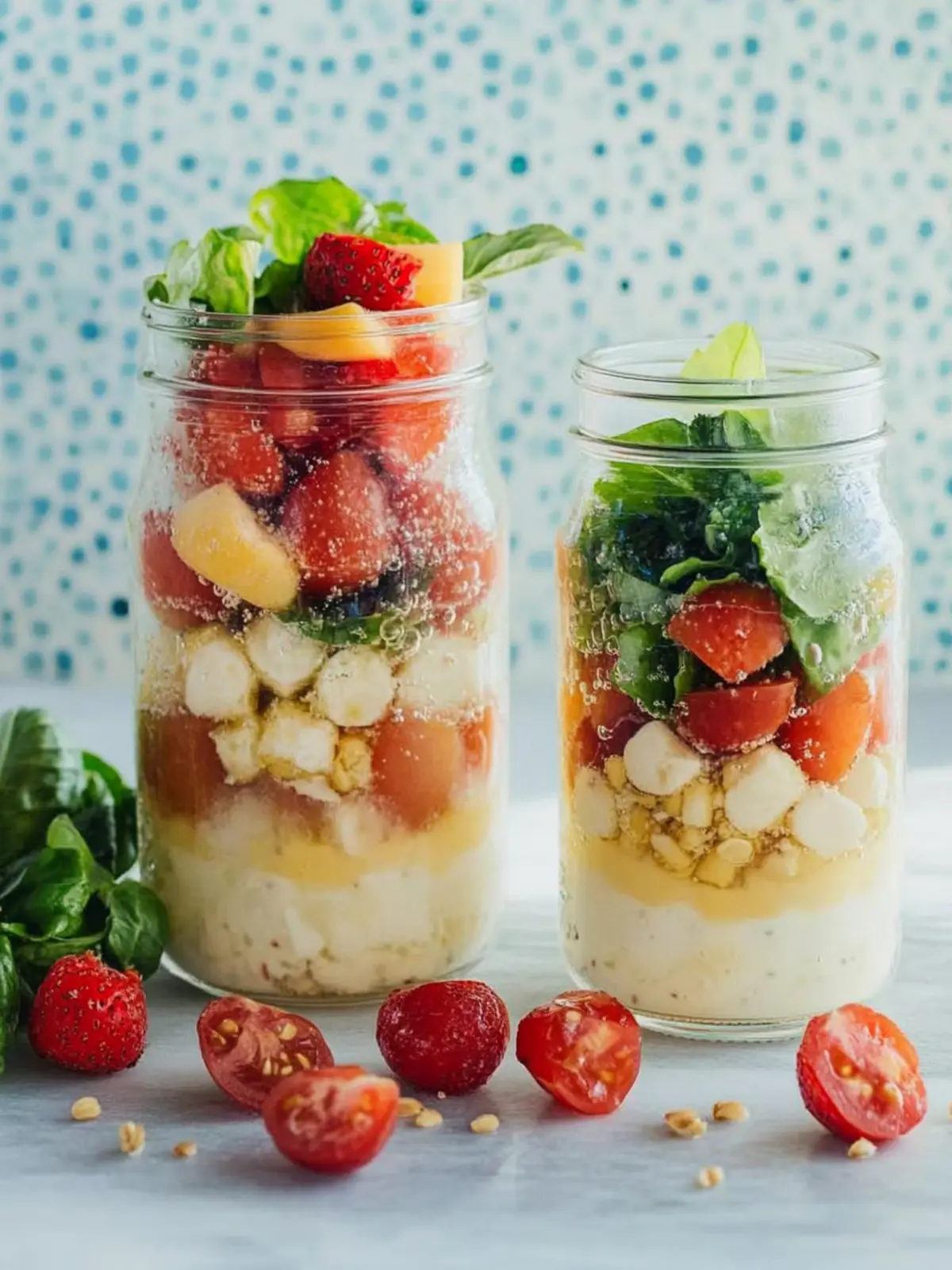 La Scala gehackter Salat mit cremigem Dressing im Einmachglas