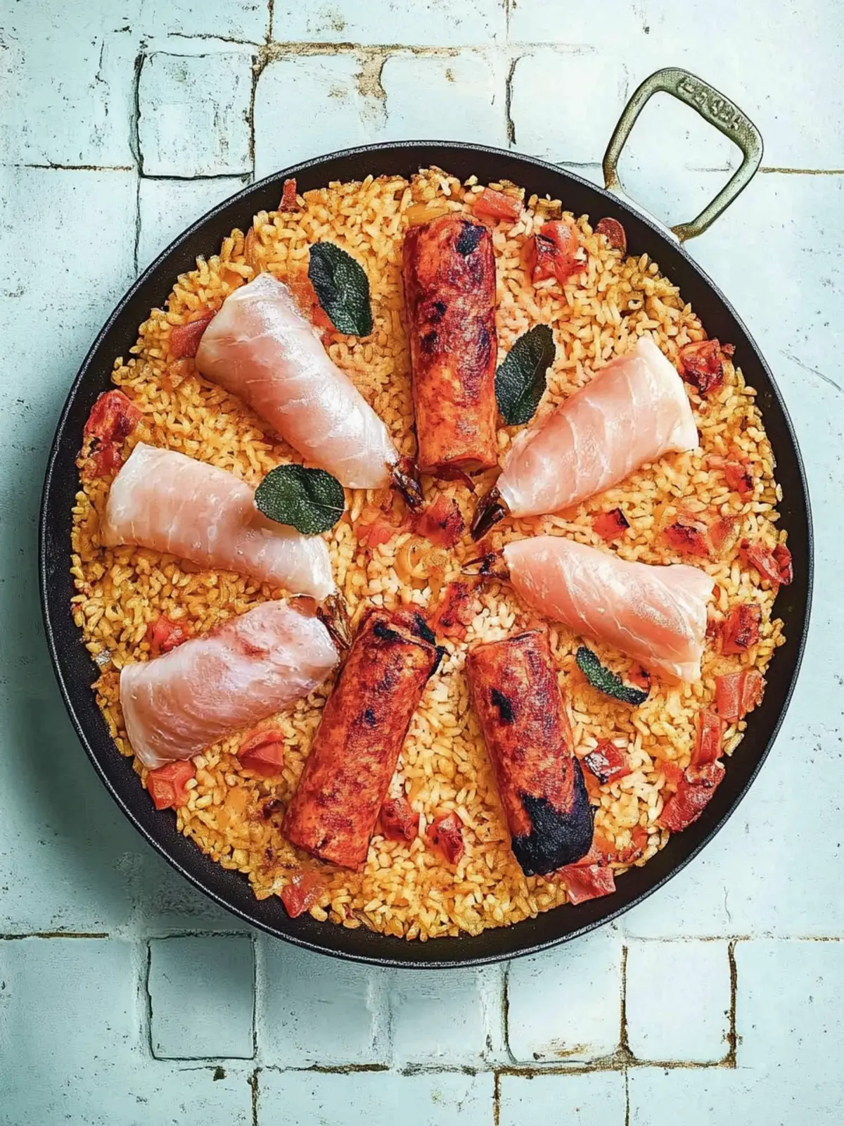 Tomaten-Safran-Reis mit Poulet