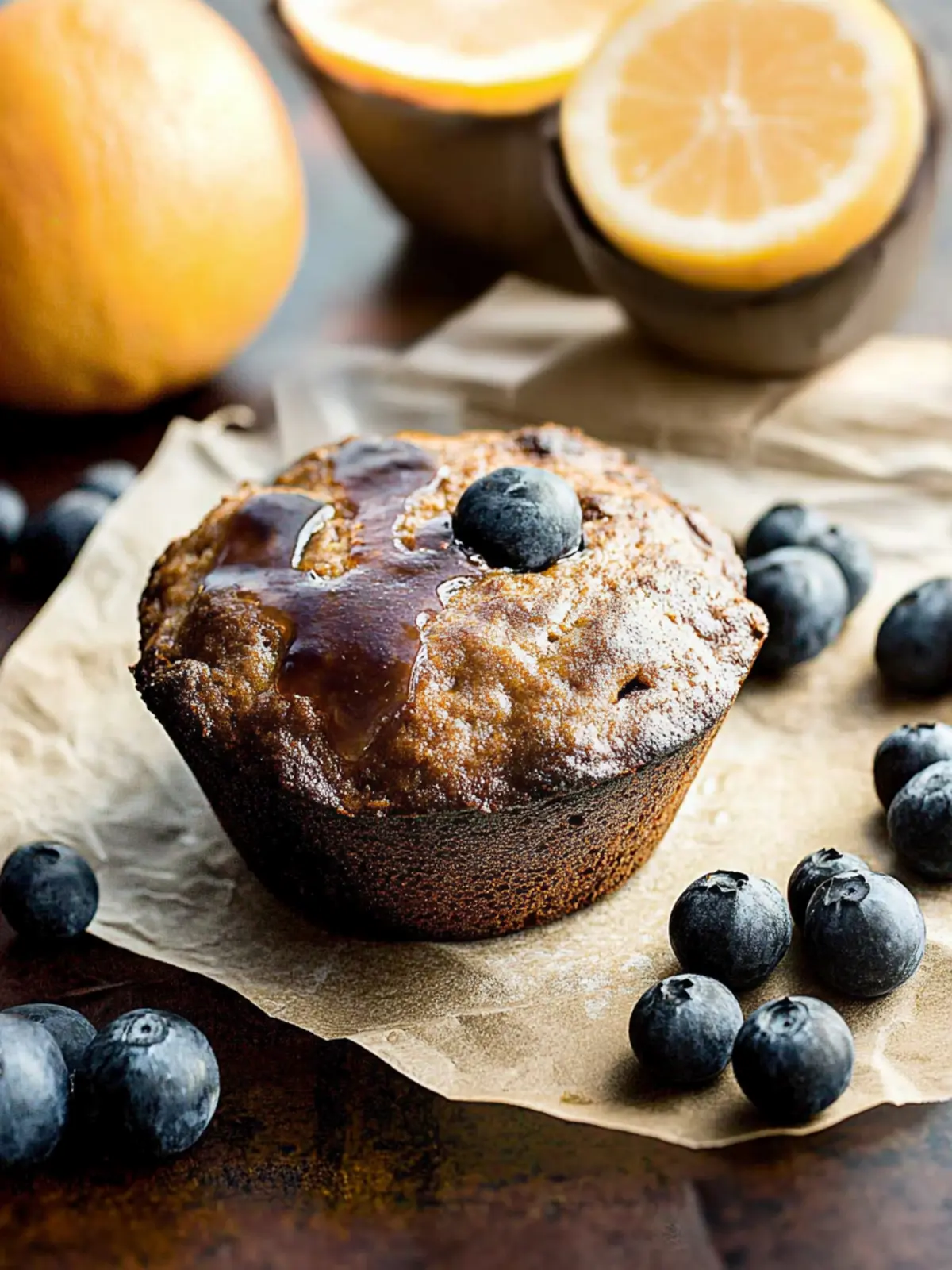 Glutenfreie Buchweizen-, Mohn- und Blaubeermuffins