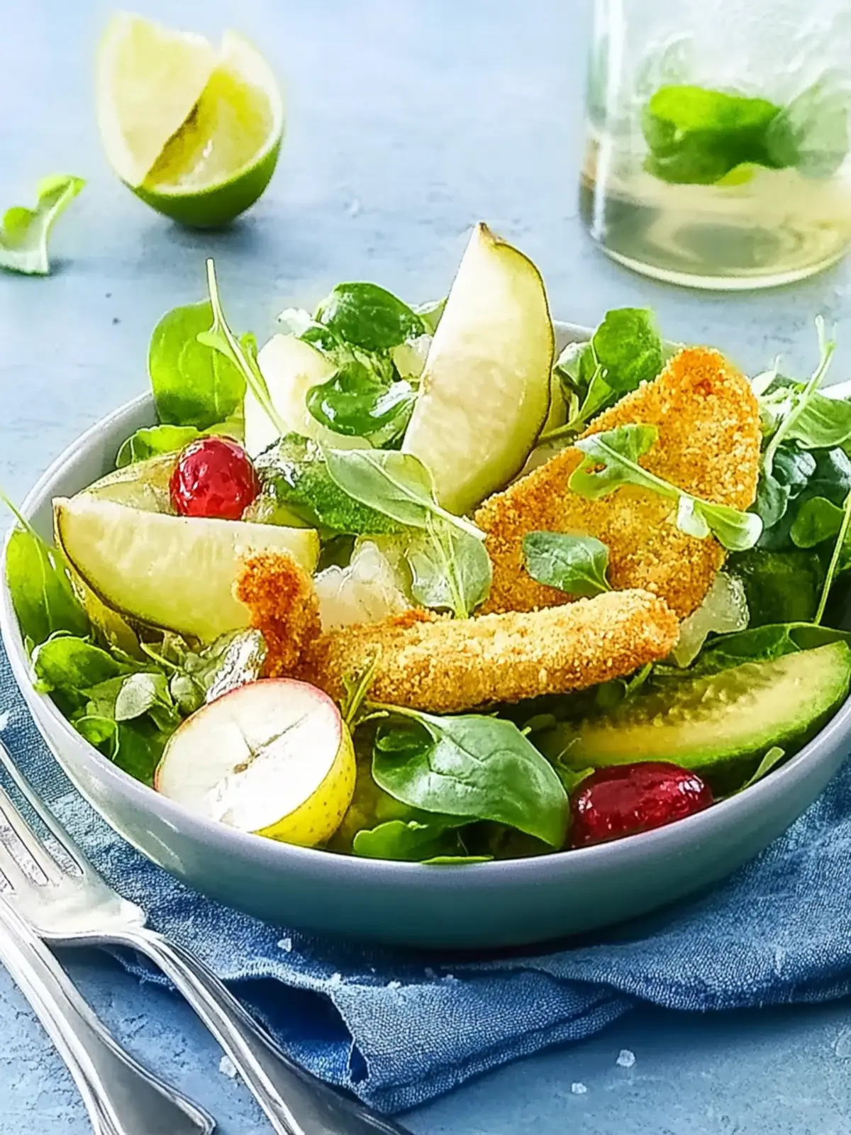Wintersalat mit gebratenen Avocado-Spalten