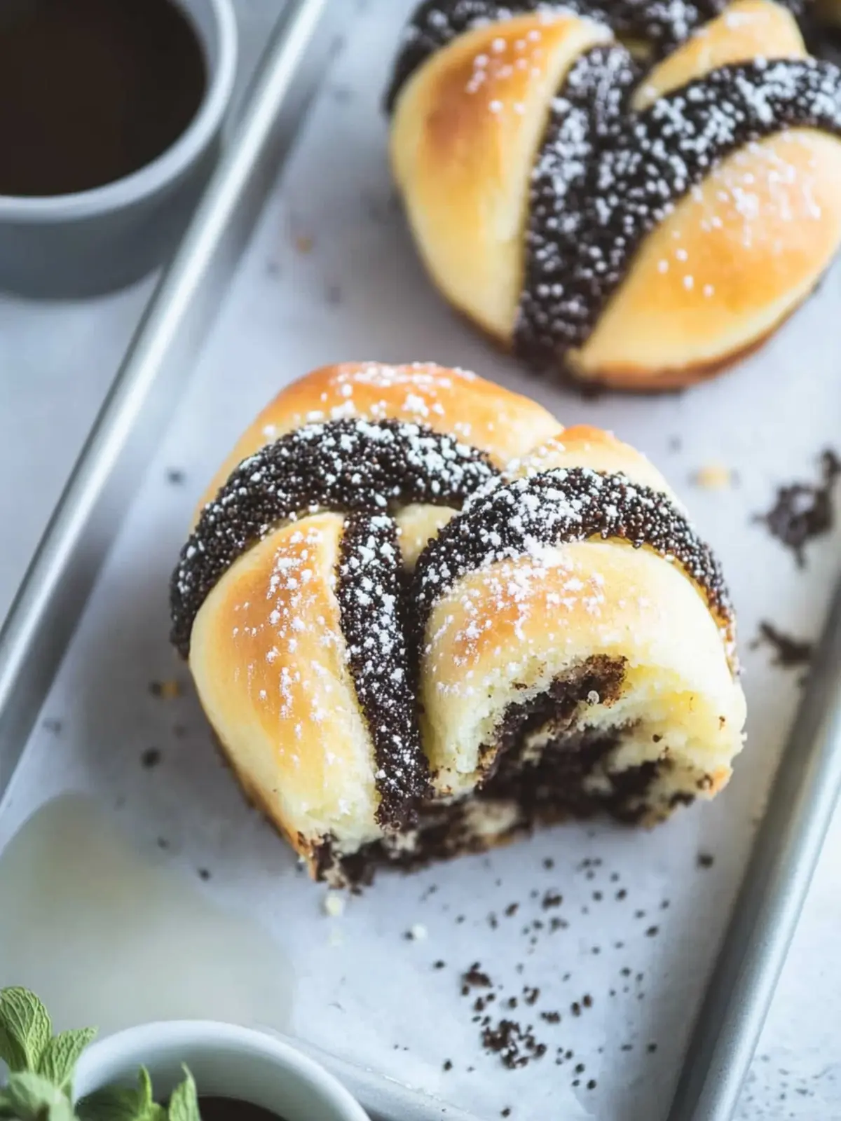 Juicy poppy seed spirals like from the baker