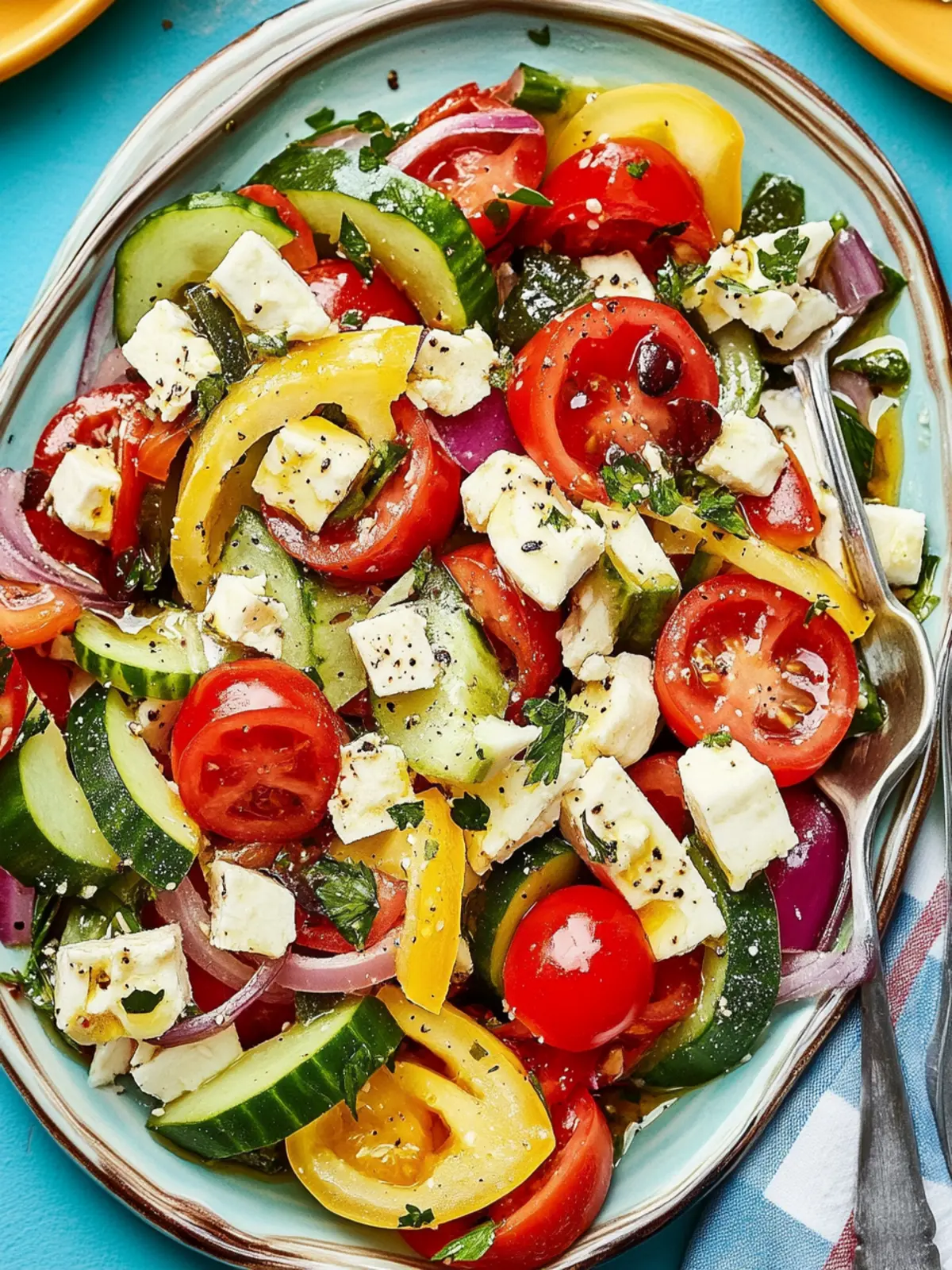 Knackiger und frischer griechischer Salat