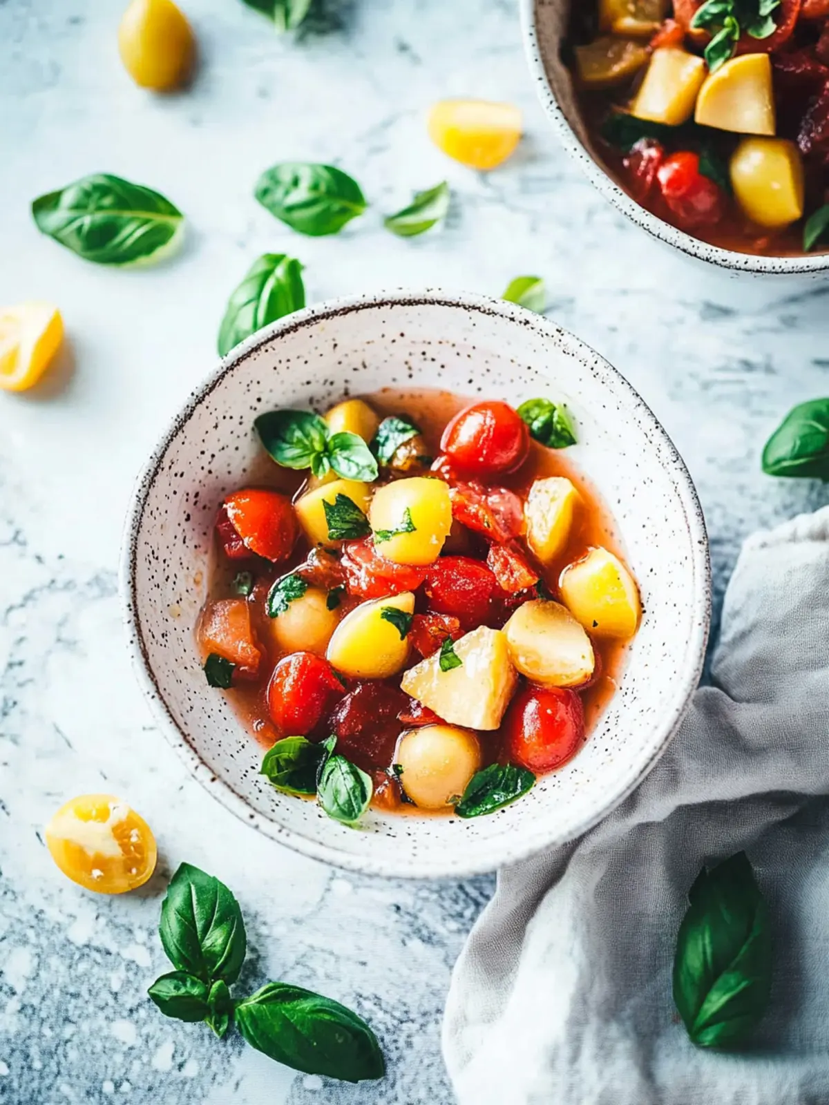 15 Minuten Gnocchi Pfanne mit Tomaten und Mozzarella