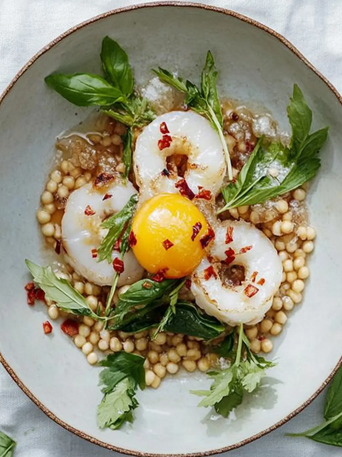 Fried grain with shrimp and eggs