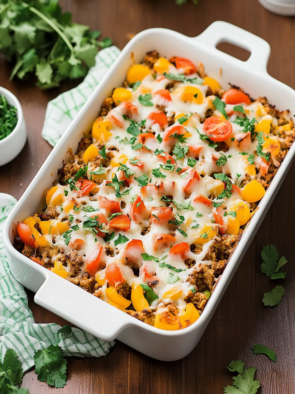 Spiralisierter mexikanischer Süßkartoffel-Hähnchen-Auflauf