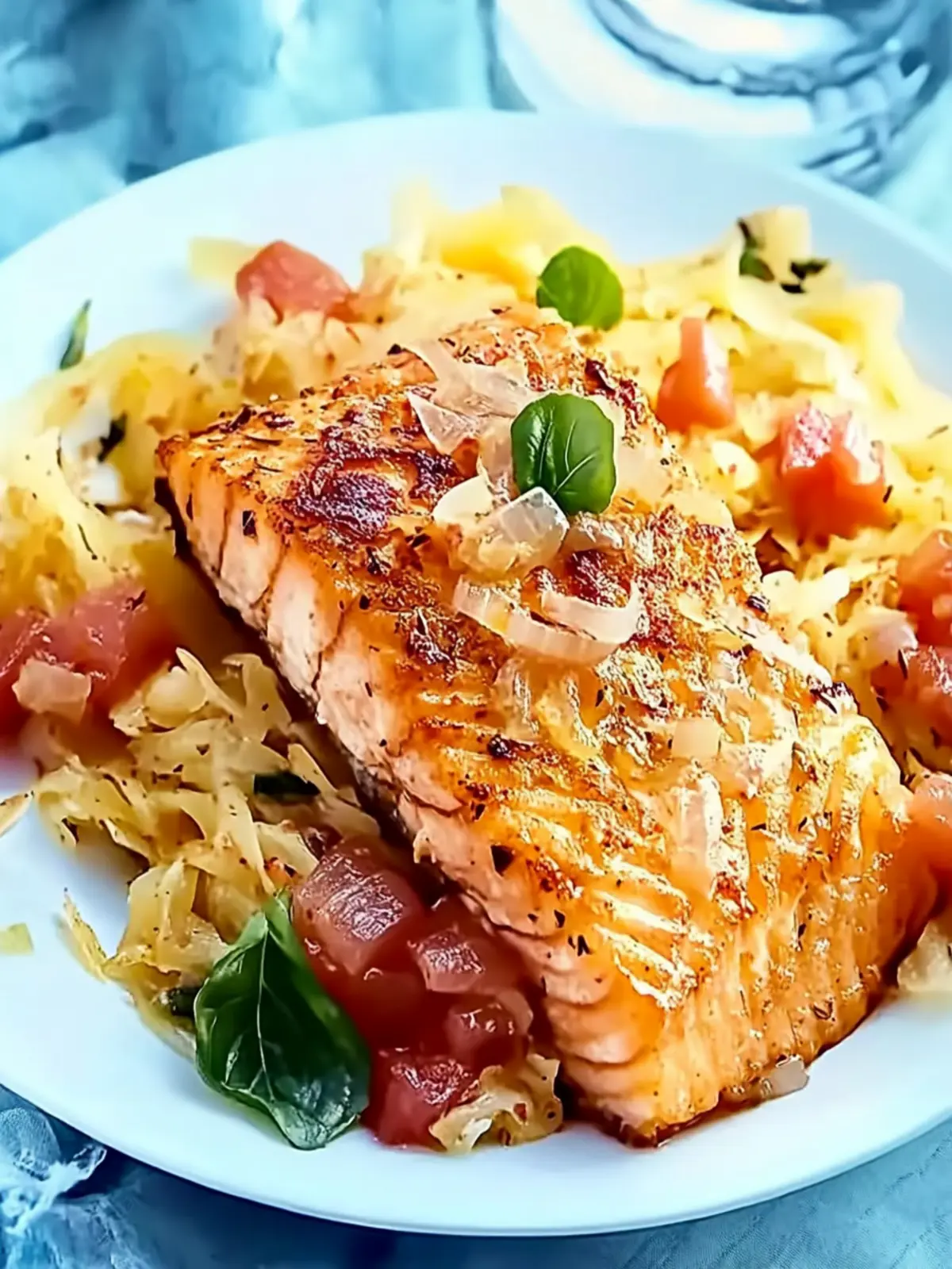 Zarter Lachs auf fruchtigem Sauerkraut