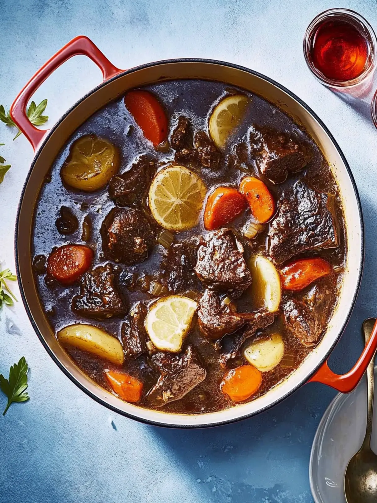 Rindfleischeintopf mit Dijon- und Cognacsauce