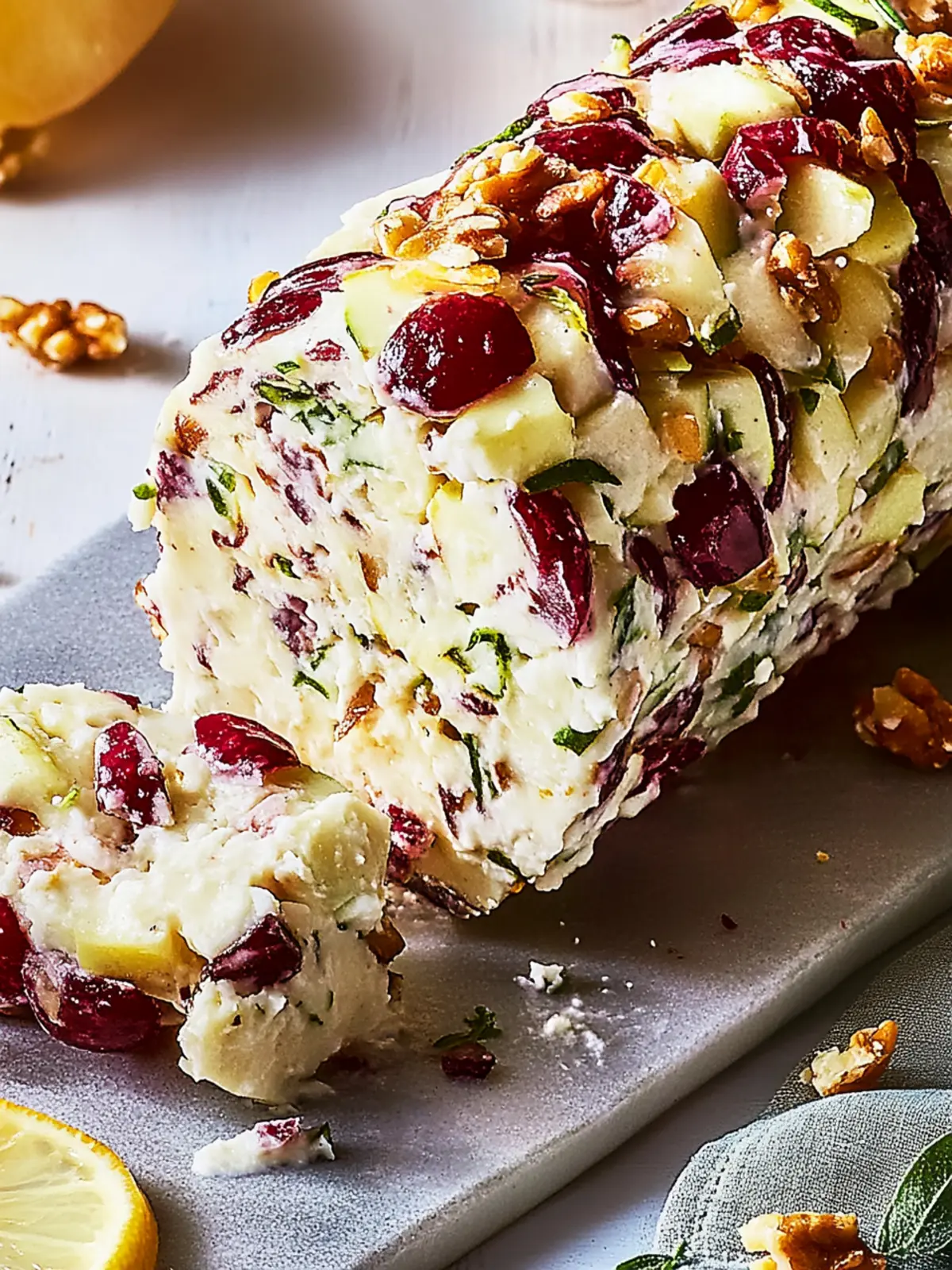 Käserolle mit Cranberrys und Walnüssen – Weihnachts-Party-Snacks