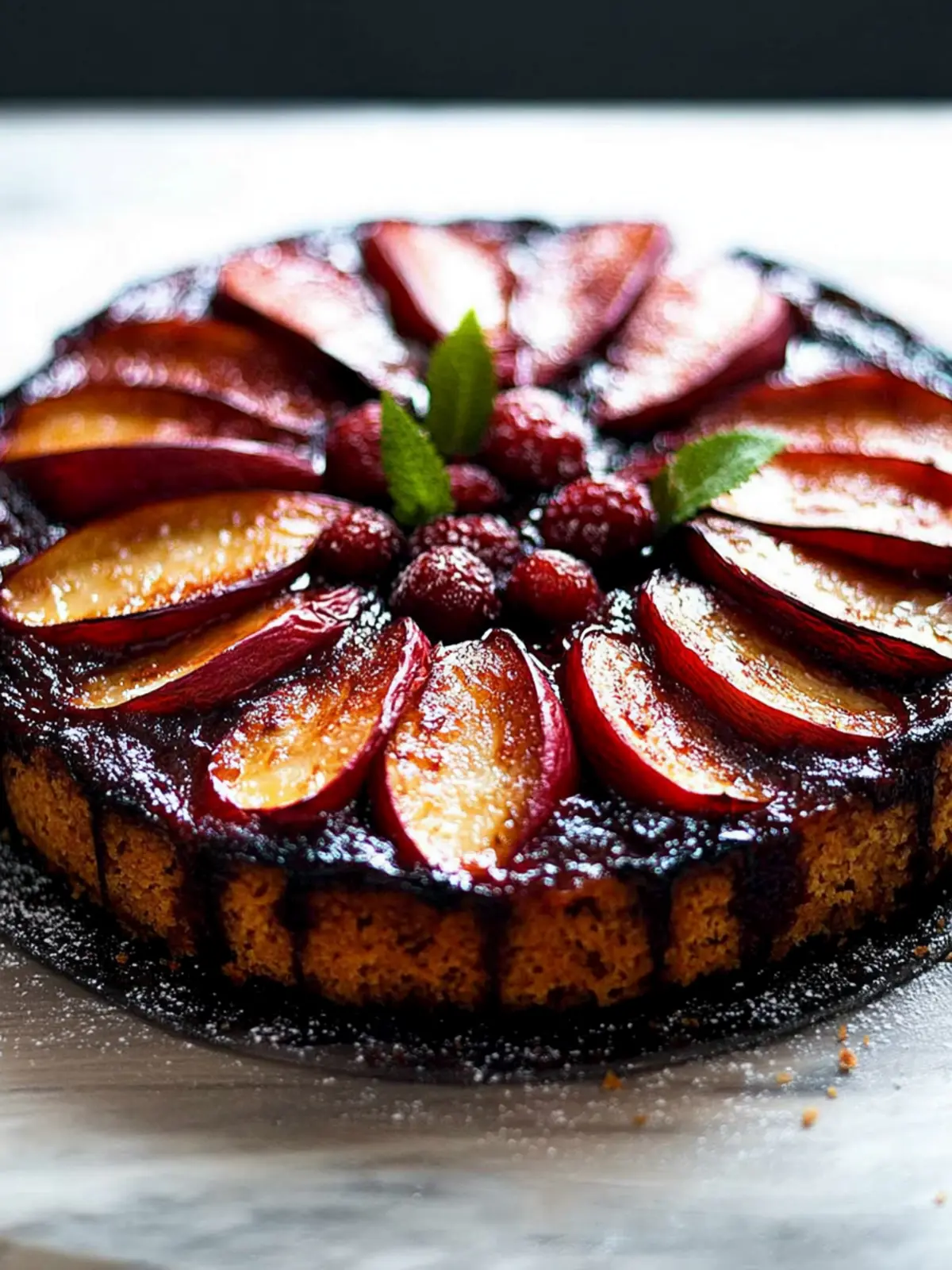 Olivenöl-Pflaumenkuchen