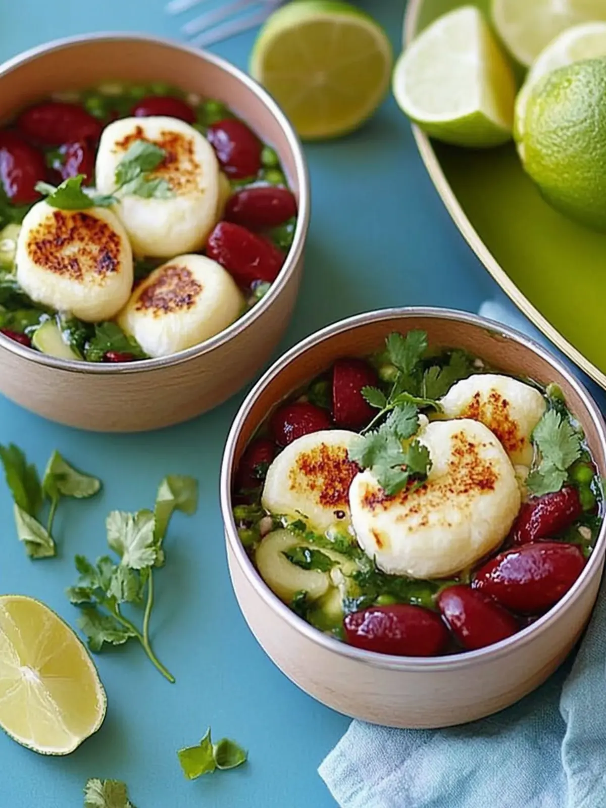 Halloumi-Salat auf Kidneybohnen