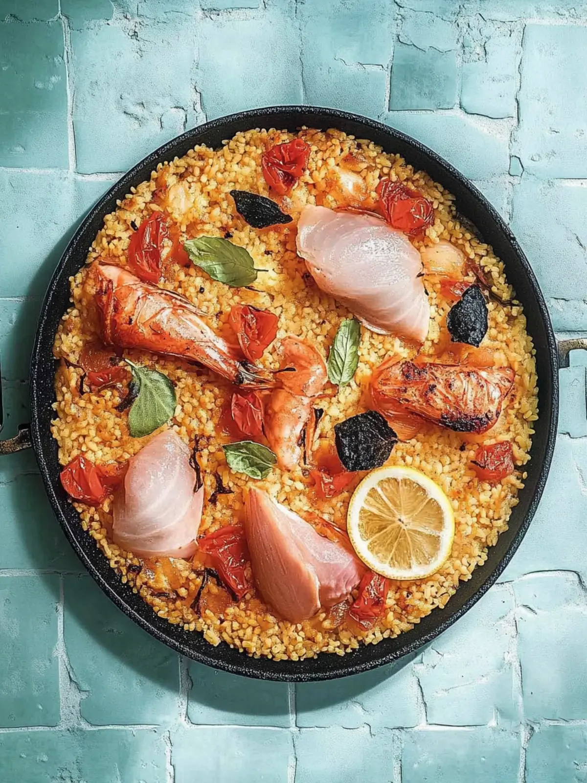 Tomaten-Safran-Reis mit Poulet