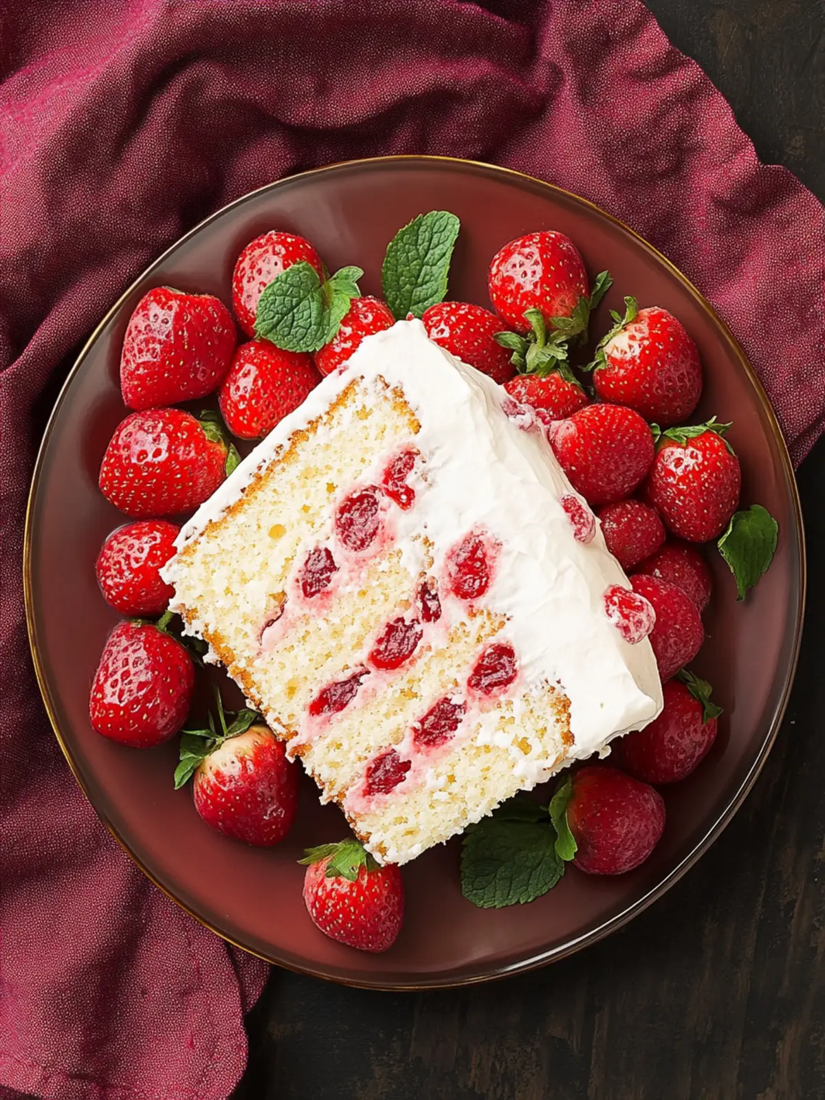 Frischer Erdbeerkuchen