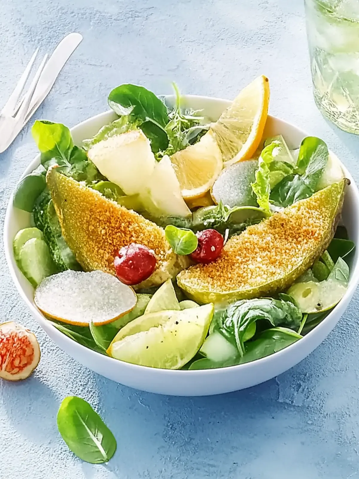 Wintersalat mit gebratenen Avocado-Spalten