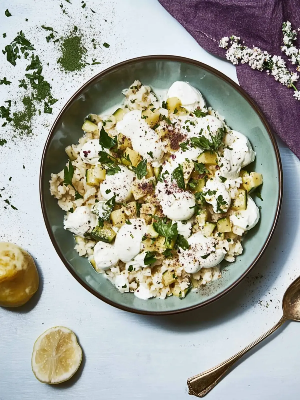 Zerdrückte Sauerrahmkartoffeln