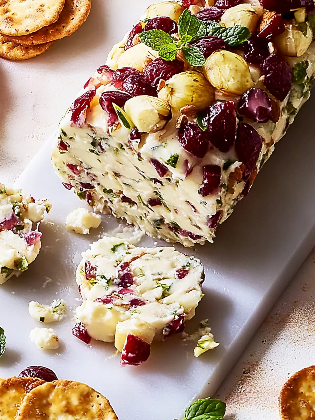 Käserolle mit Cranberrys und Walnüssen – Weihnachts-Party-Snacks