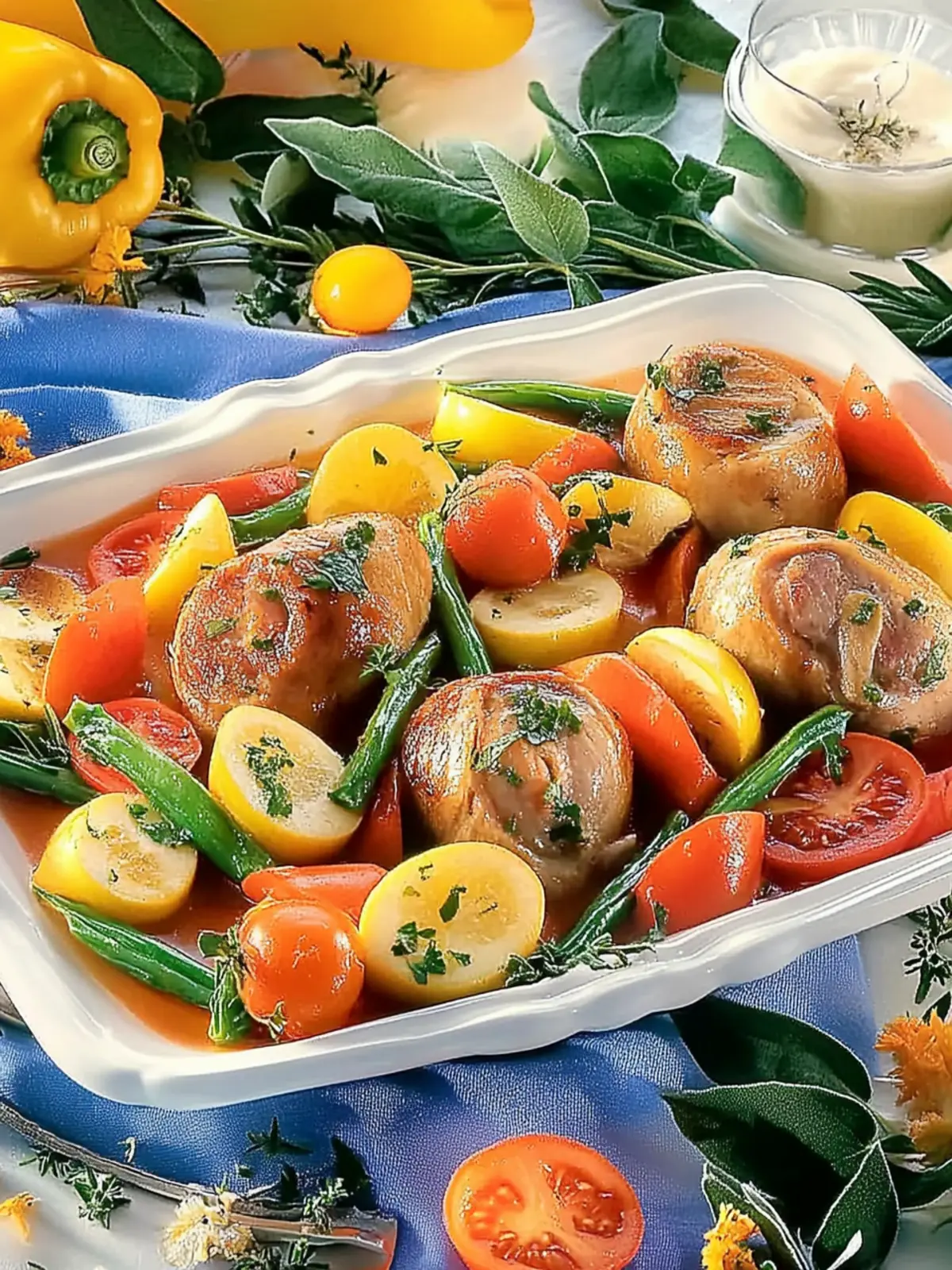 Stuffed pork roulades with carrot-bean potatoes