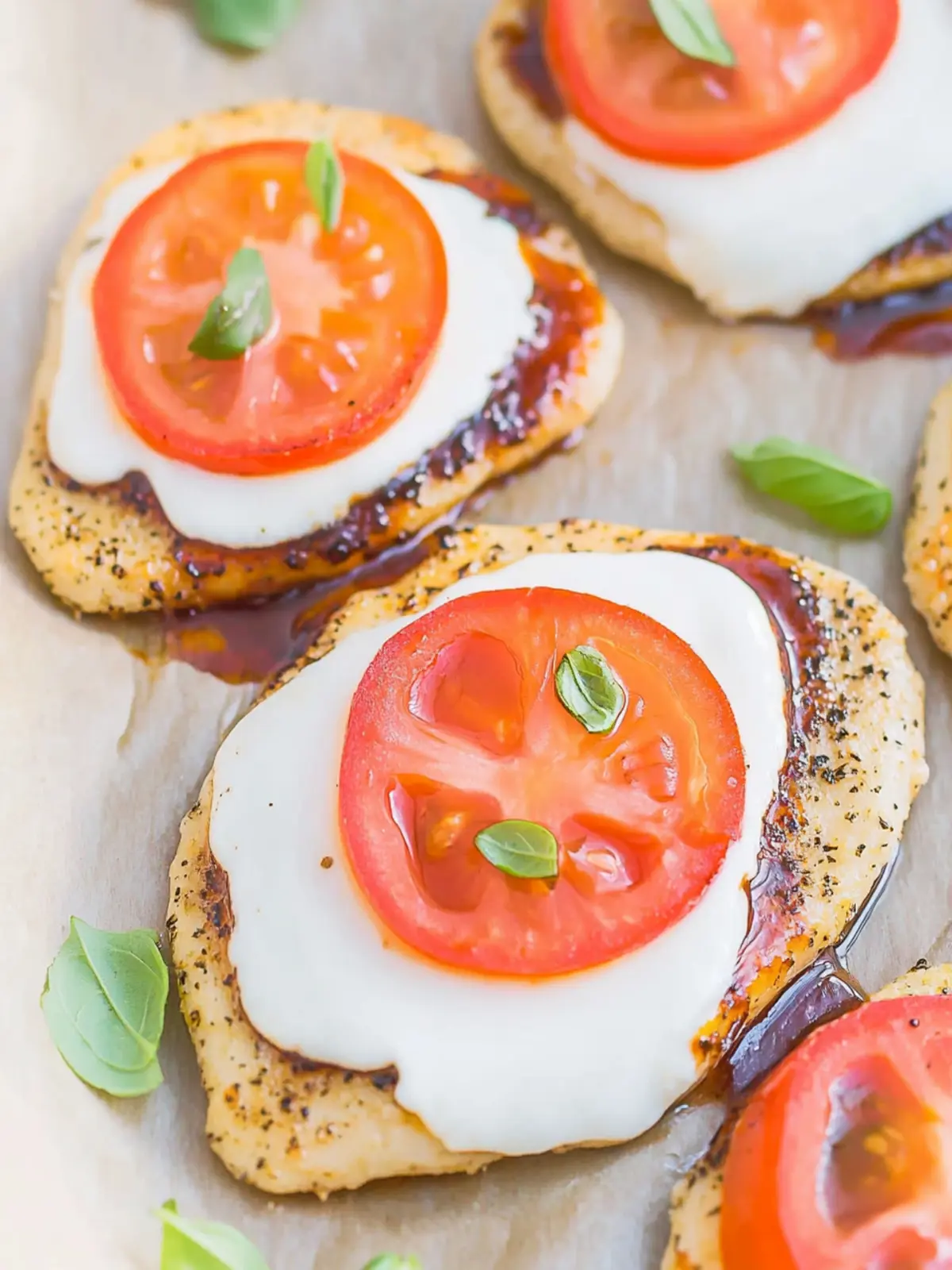 Gebackenes Caprese-Hähnchen