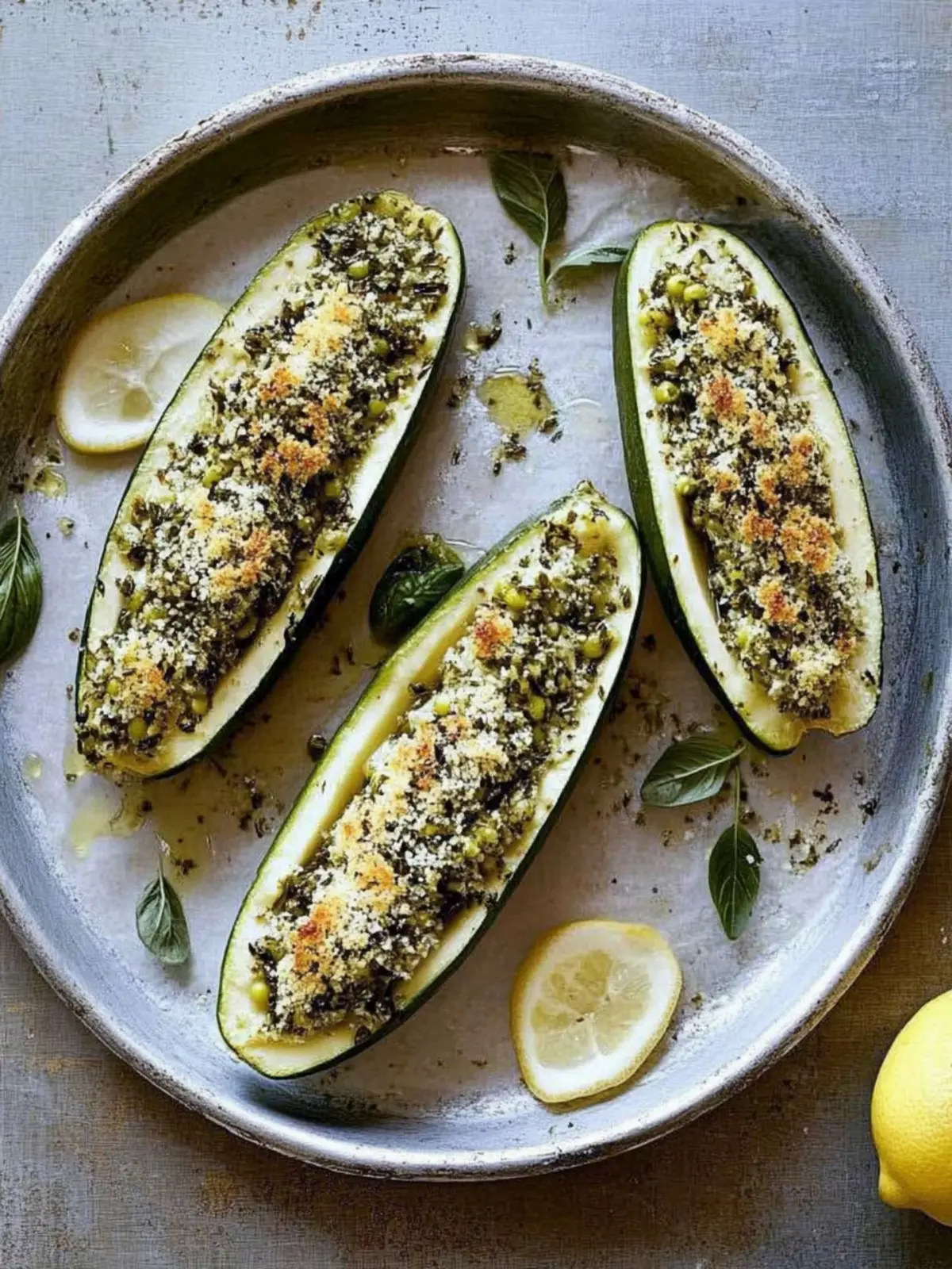 Gefüllte Zucchini mit Linsen
