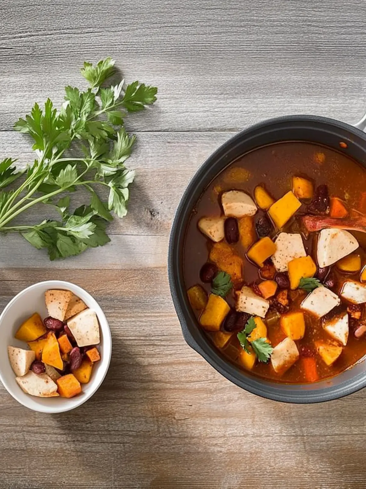 Vegetable stew with smoked tofu