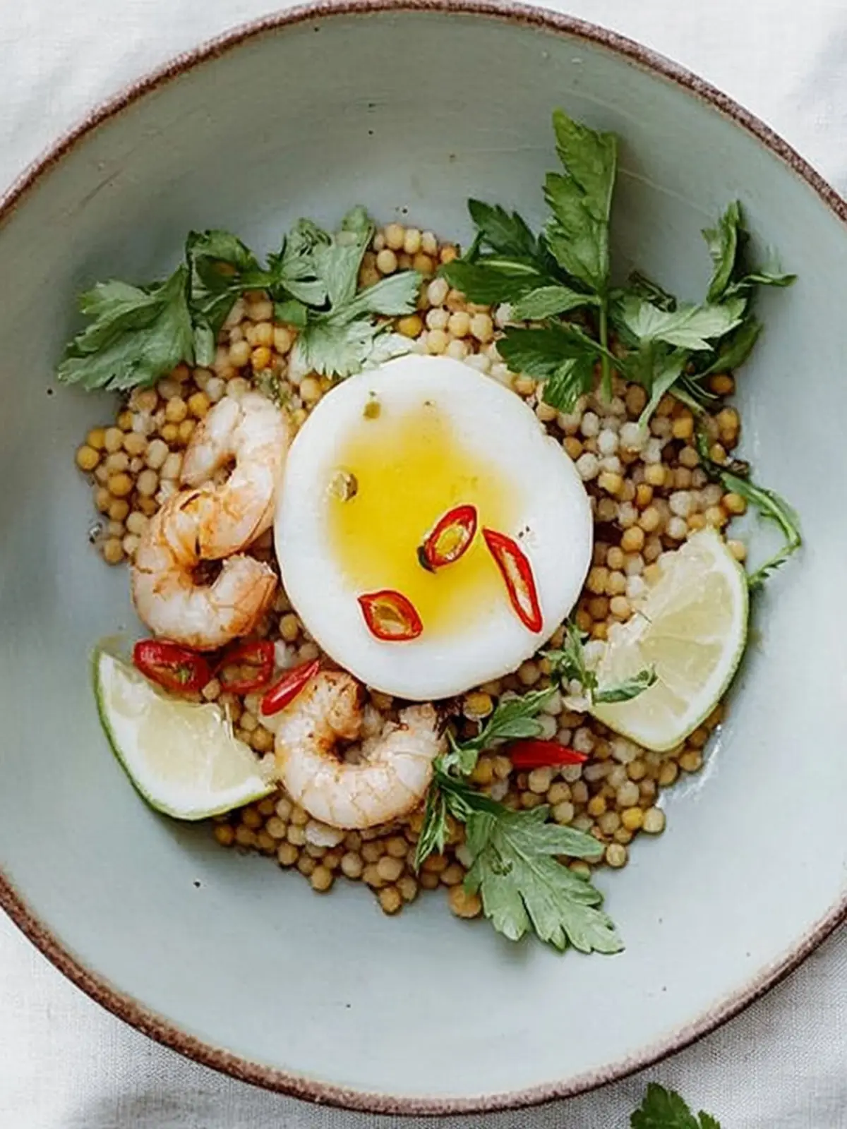 Fried grain with shrimp and eggs
