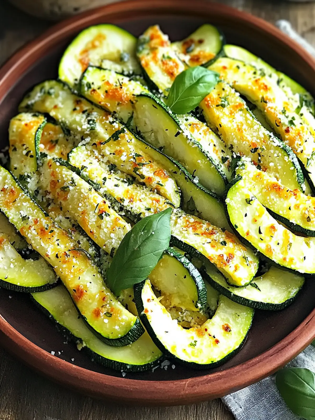 Krosse gebackene Zucchini-Streifen einfache Rezeptidee