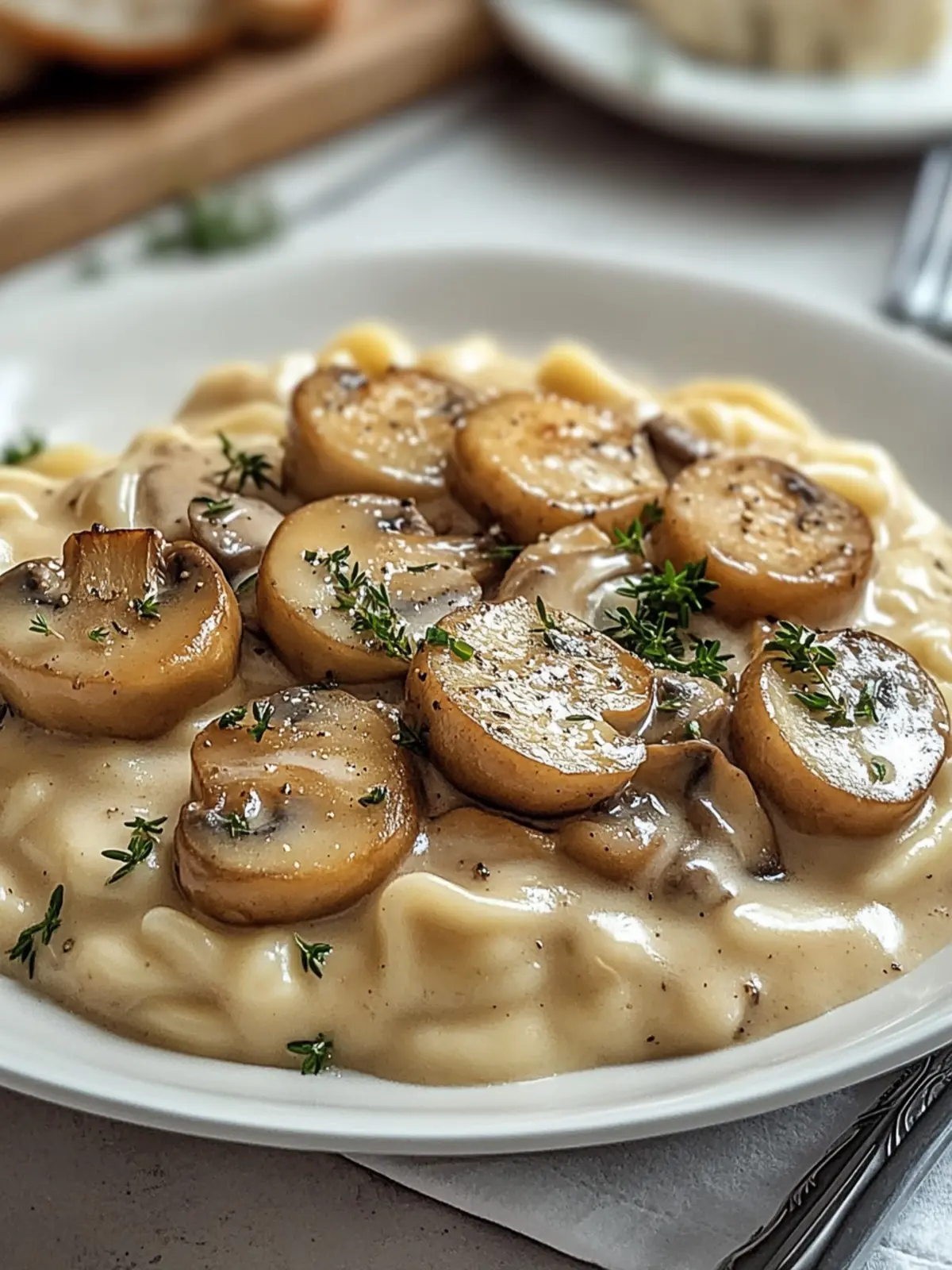 Medaillons in Champignon Rahmsoße mit Spätzle