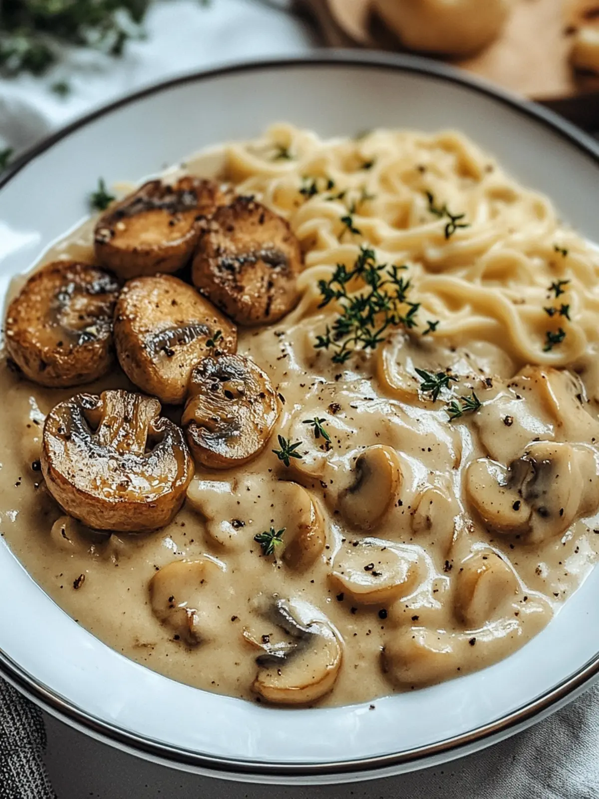 Medaillons in Champignon Rahmsoße mit Spätzle