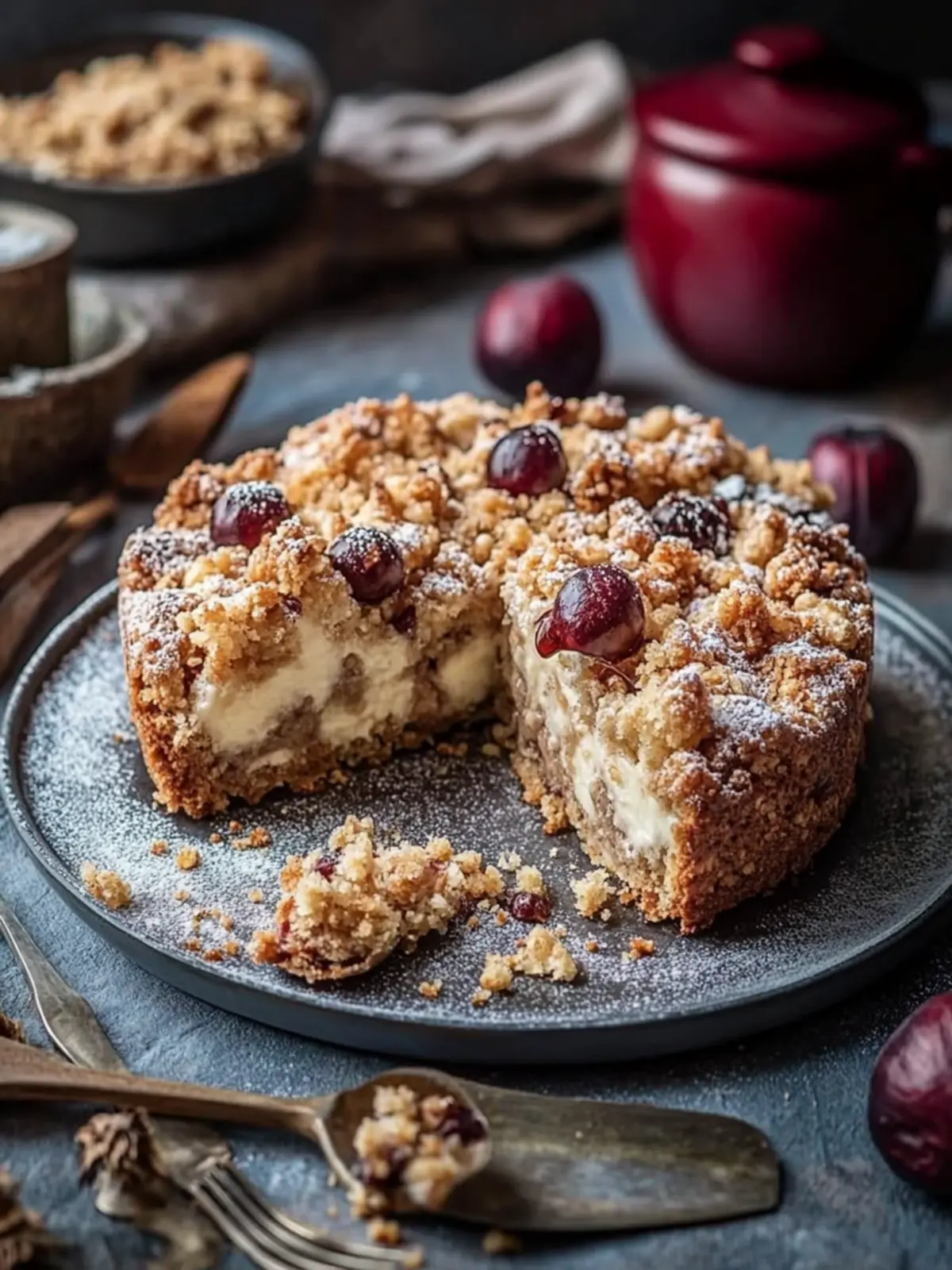 Walnut Plum Cake with Cinnamon Crumble – Autumnal Delight