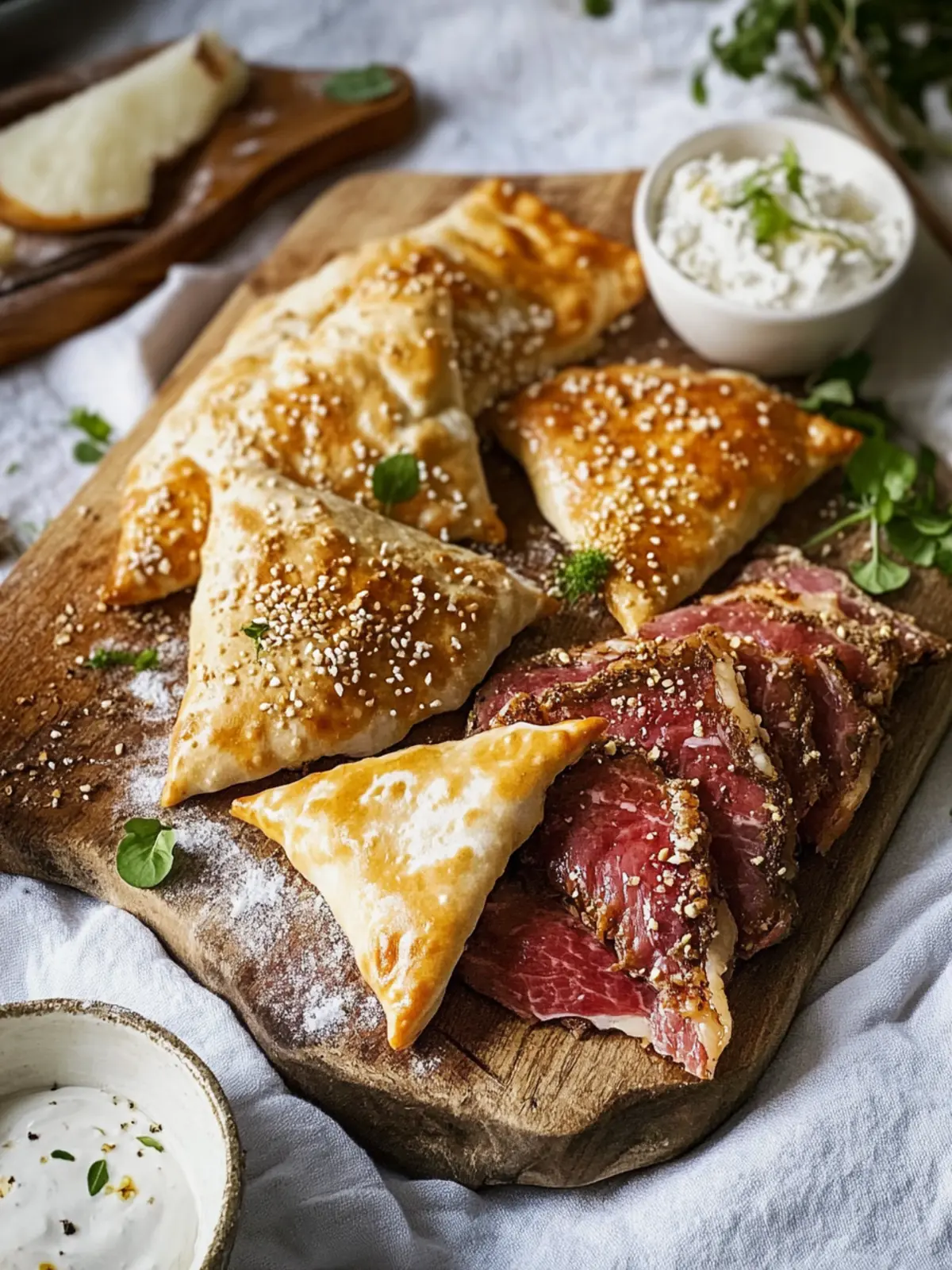 Puff pastry pockets with ground meat