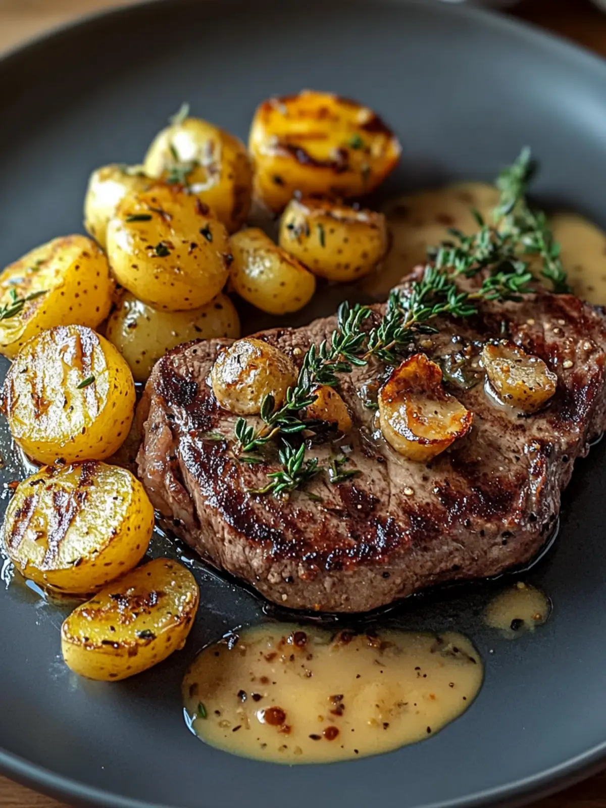 Cremige Honigbuttersteak & Kartoffeln - Genuss Pur