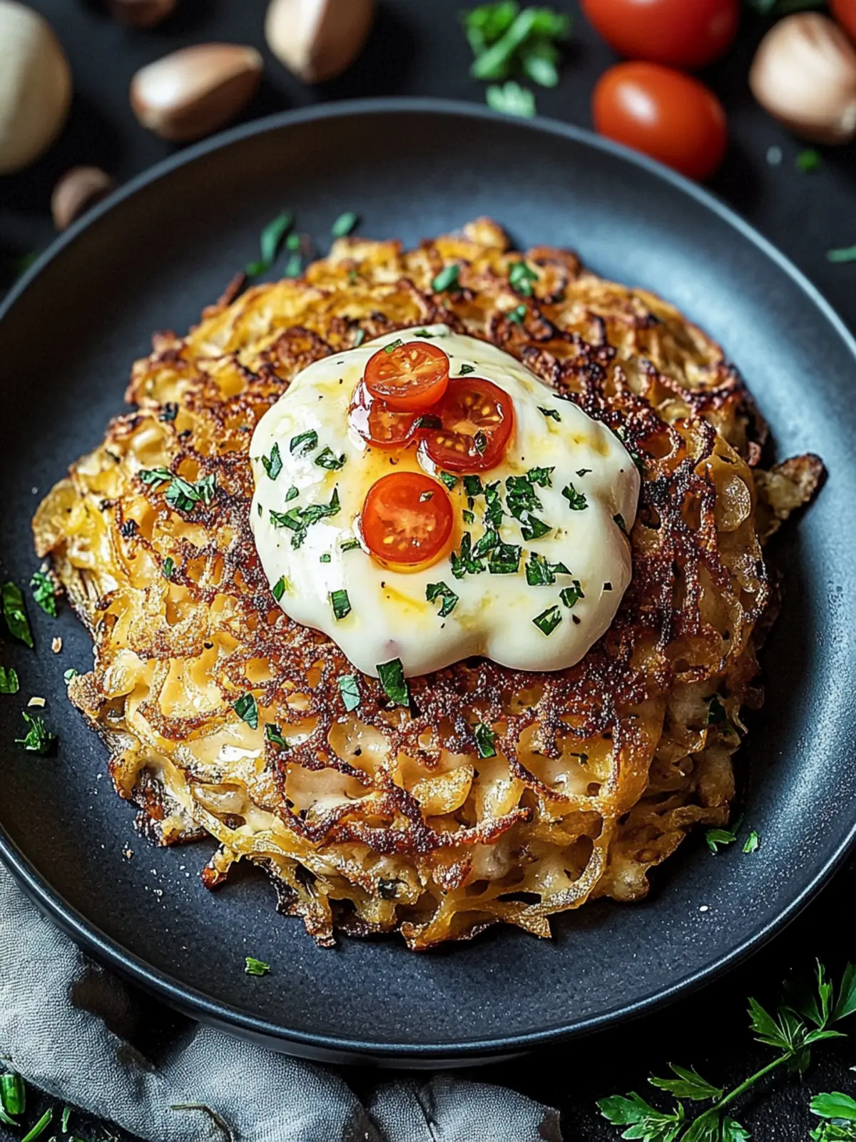 Mozzarella-Rösti mit Zwiebel-Pilzrahmsauce entdecken