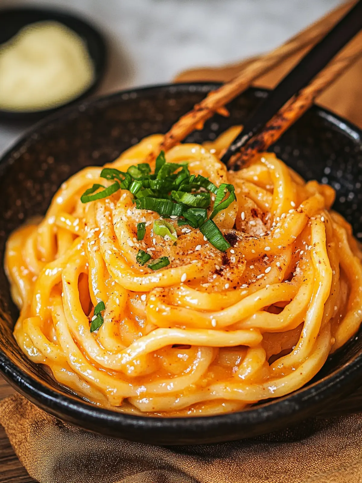 Cremige Gochujang-Udon-Nudeln