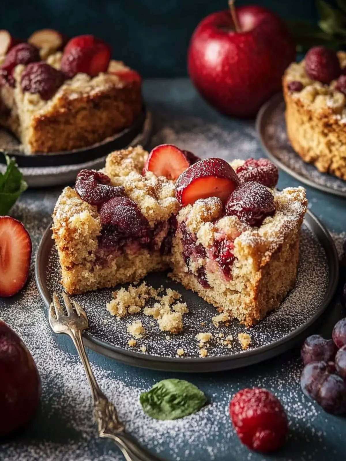 Walnut Plum Cake with Cinnamon Crumbles - Autumn Delight