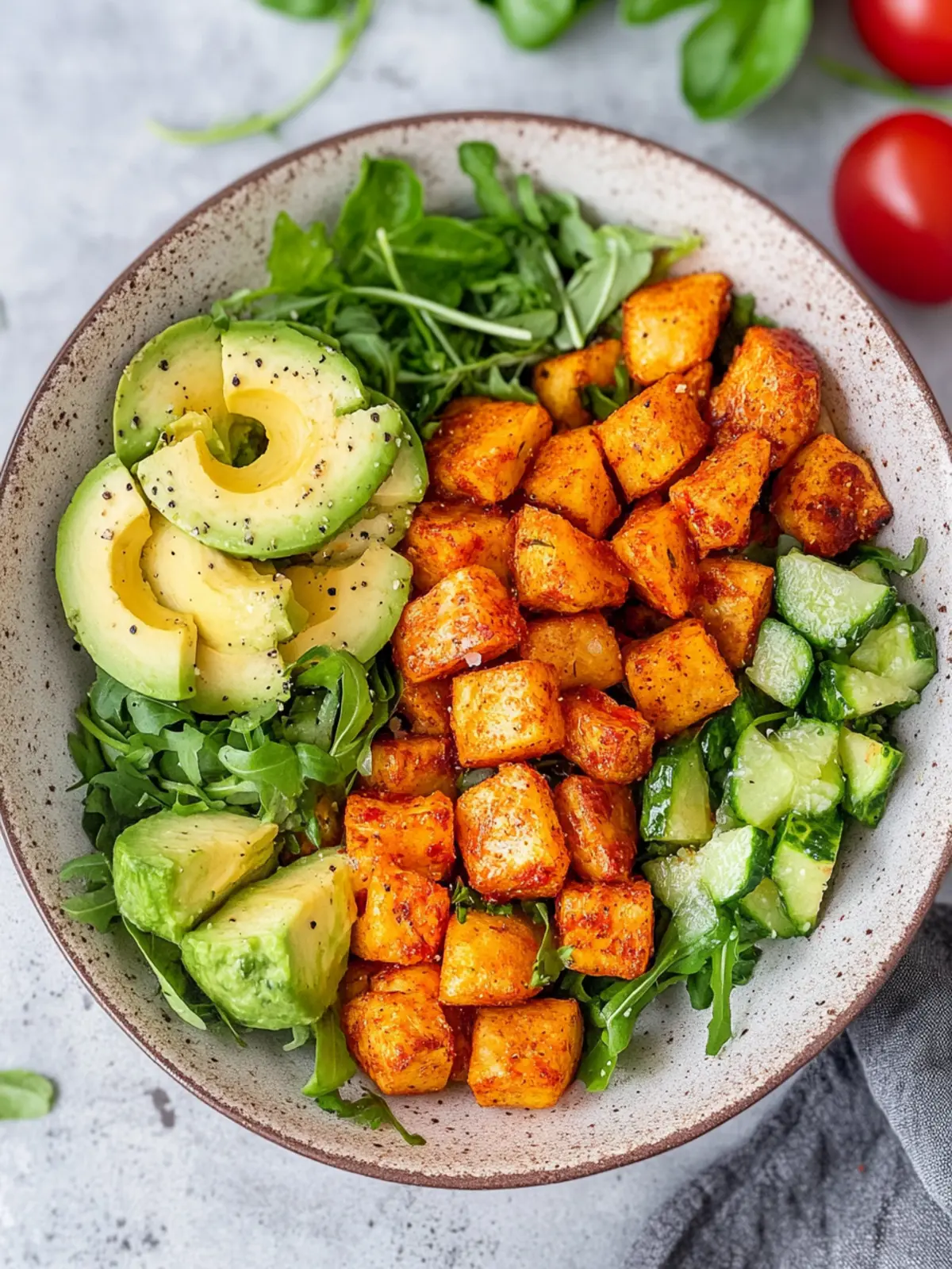 Crispy Oven Potatoes with Salad (simple Bowl recipe)
