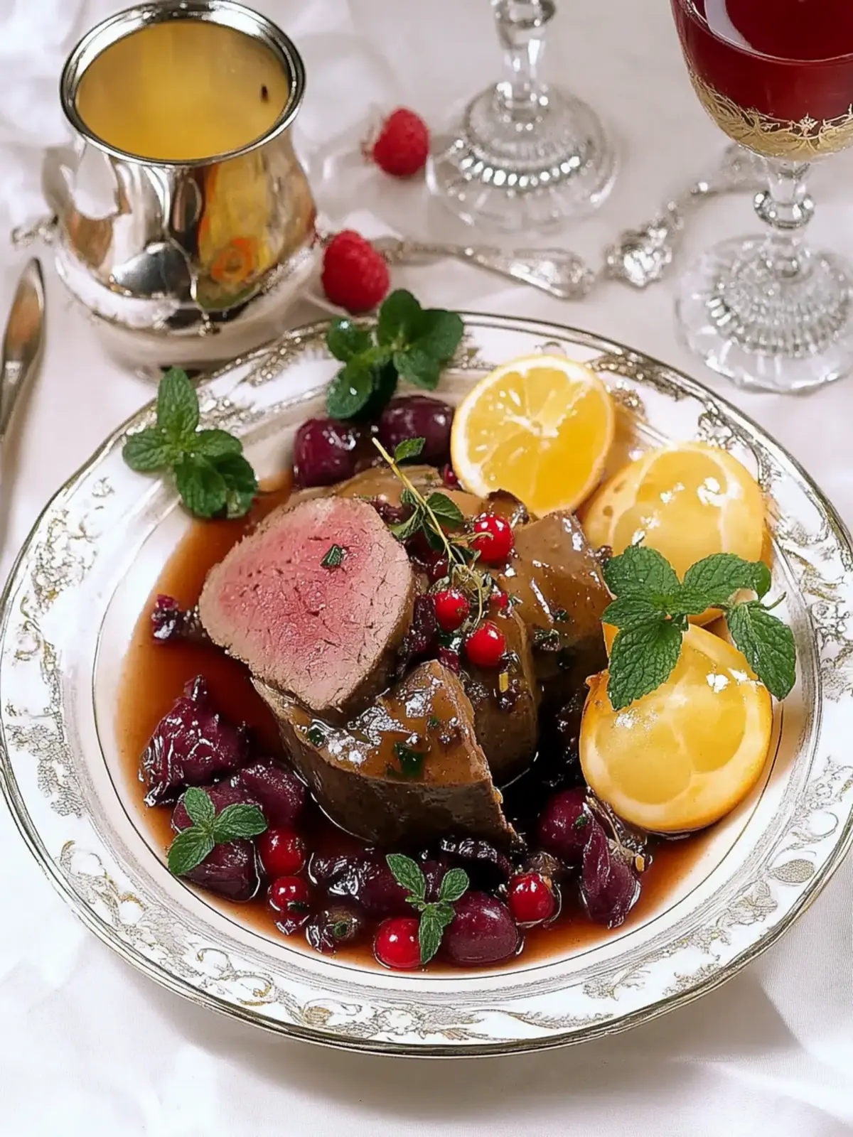 Rehbraten mit Kartoffelklößen