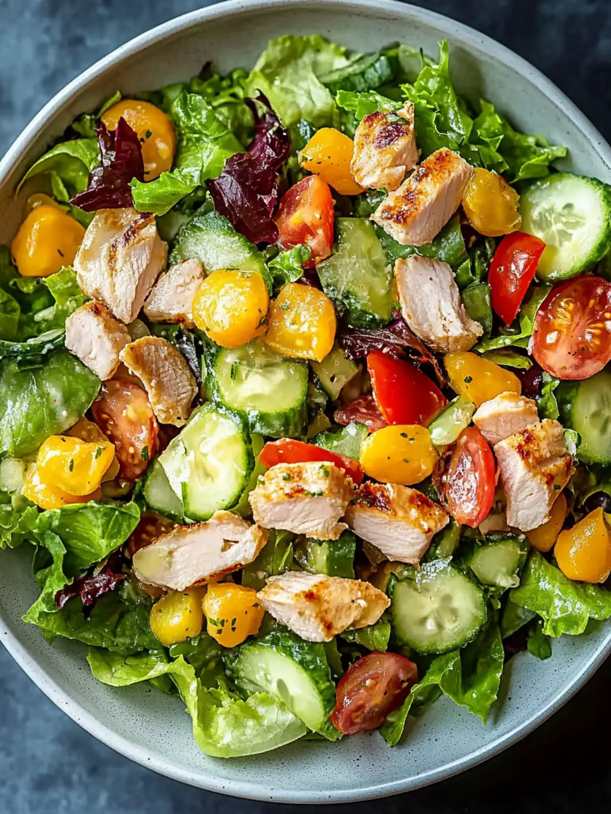 Gesunder Ranch Hähnchen Salat