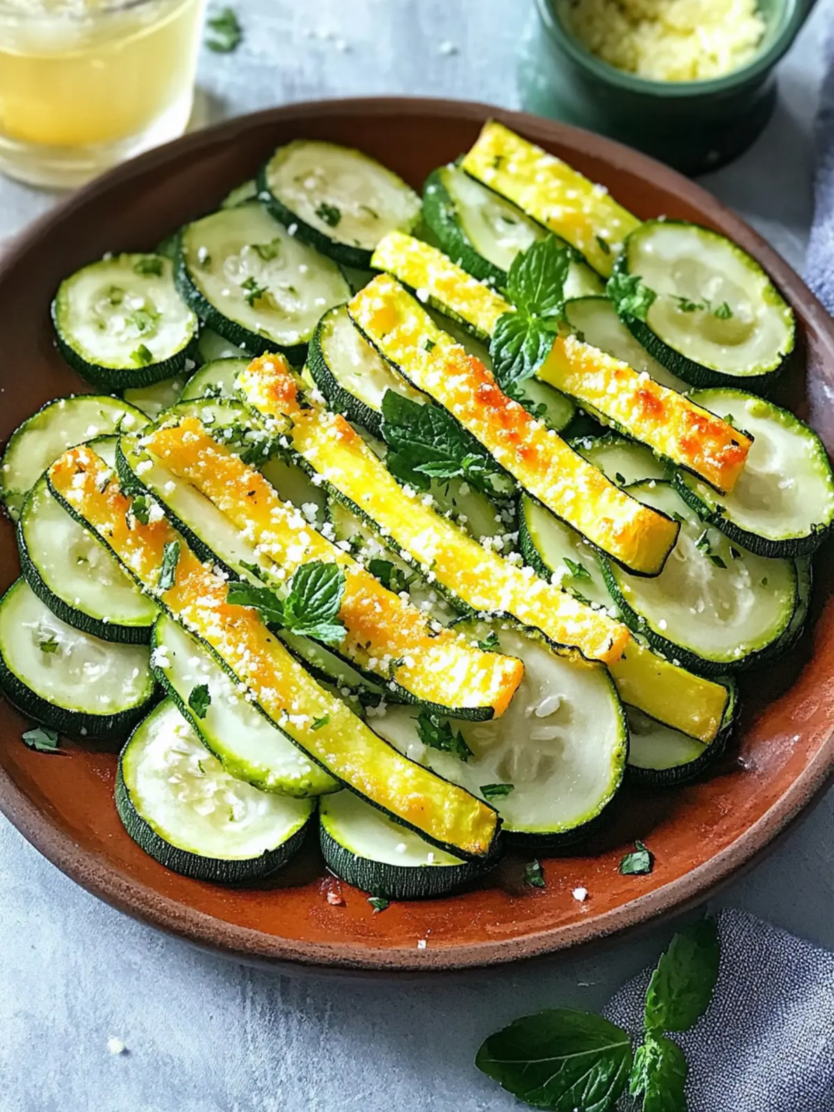 Krosse gebackene Zucchini-Streifen einfache Rezeptidee