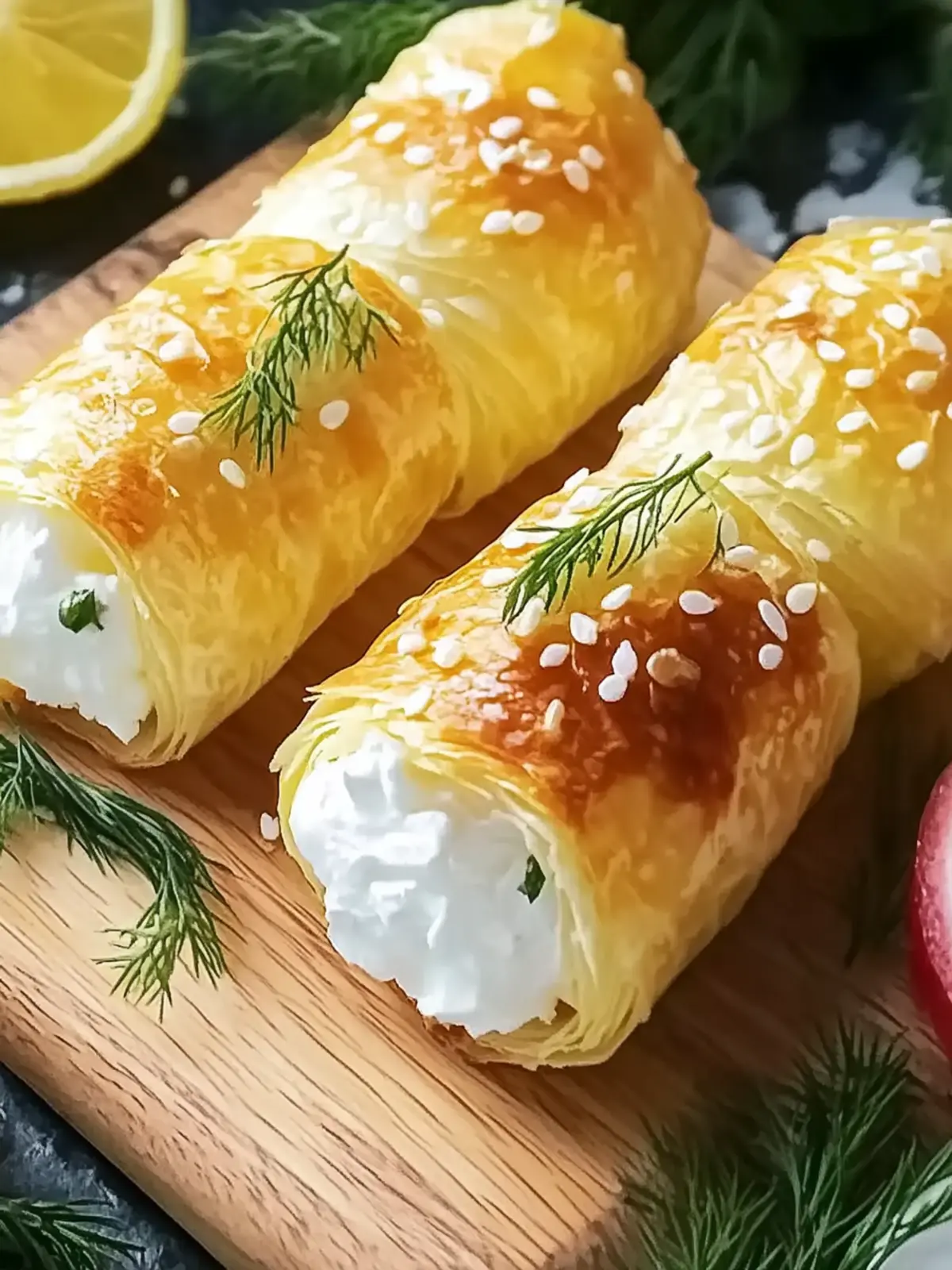 Ofen gebackene Feta-Rollen Knusprig und Lecker Genießen