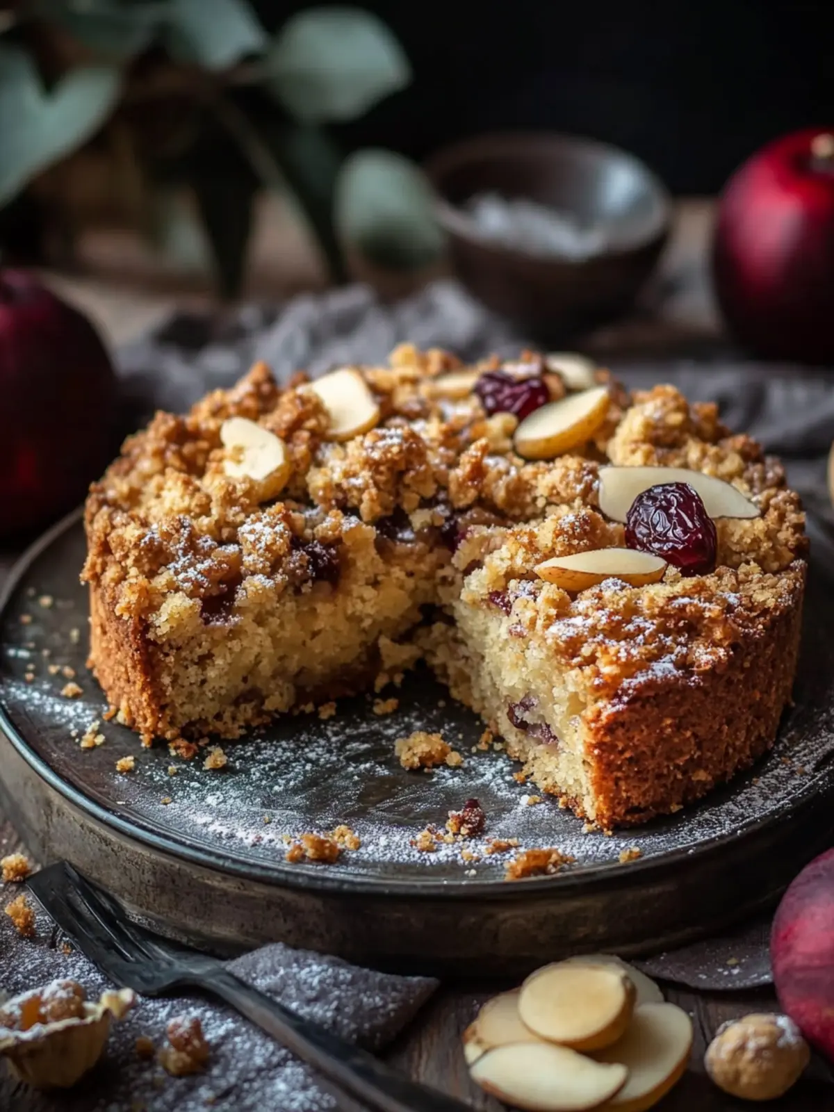 Walnut Plum Cake with Cinnamon Crumble – Autumnal Delight