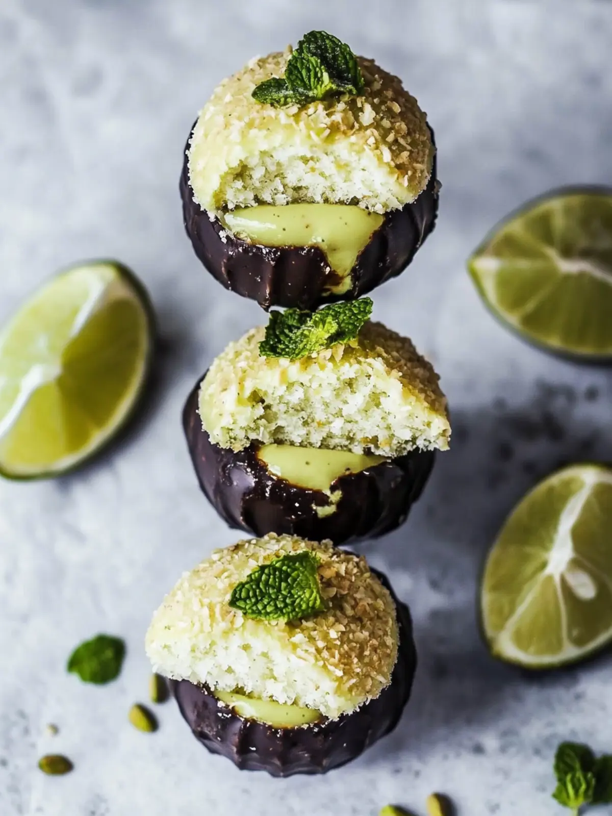 Weiche Kokos-Pistazien-Makronen ohne Oblaten