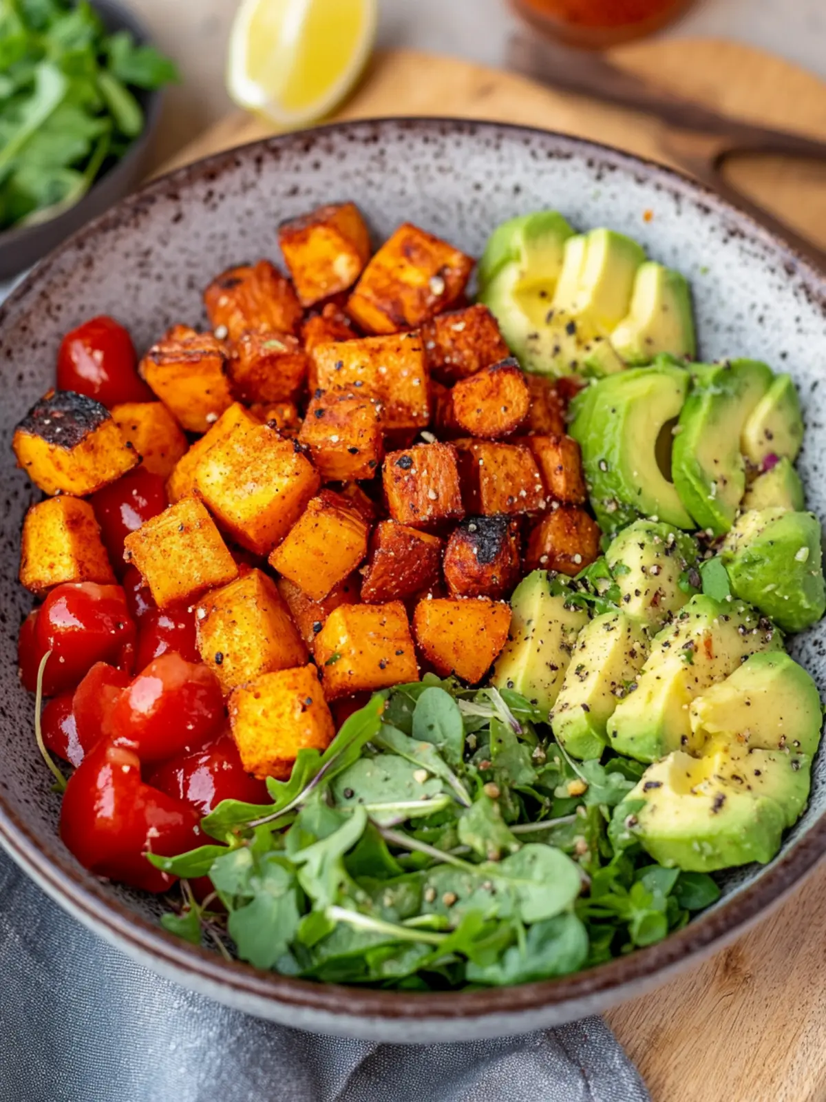 Crispy Oven Potatoes with Salad (simple Bowl recipe)