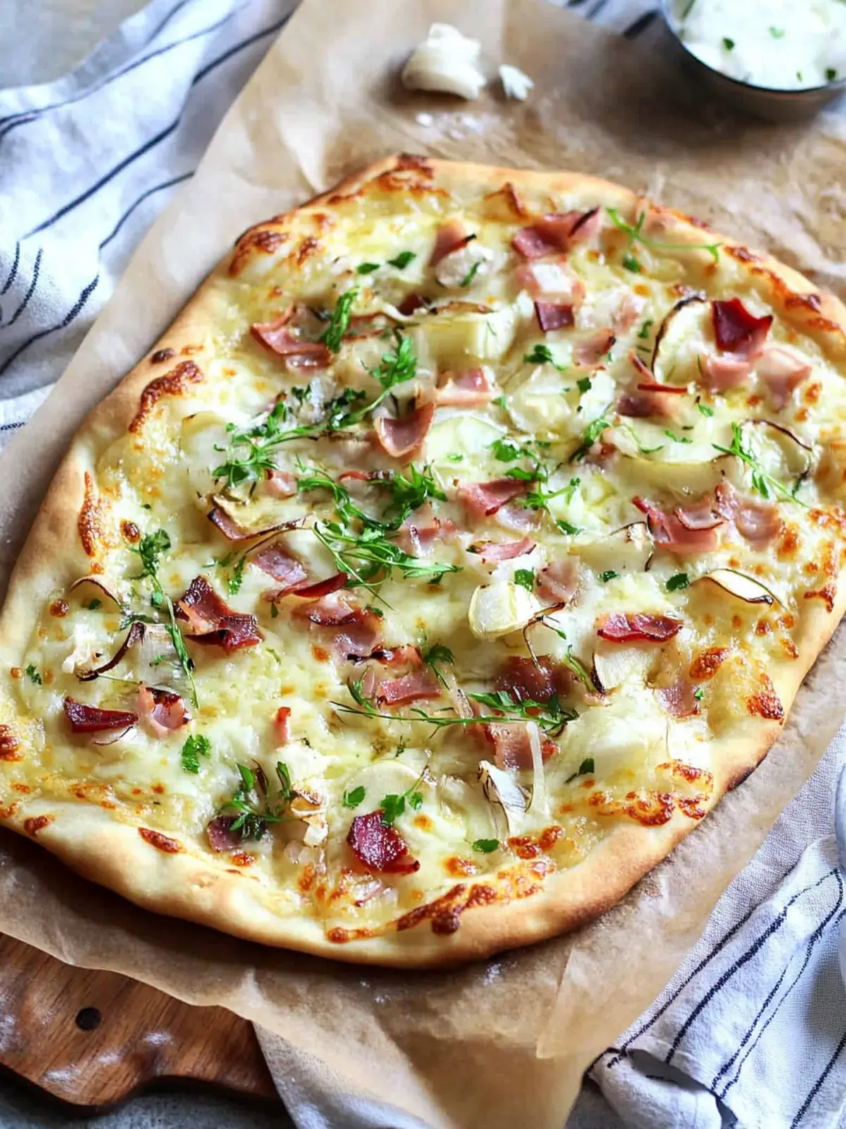 Flammkuchen-Rezept – (deutsche Pizza mit Sauerrahm)