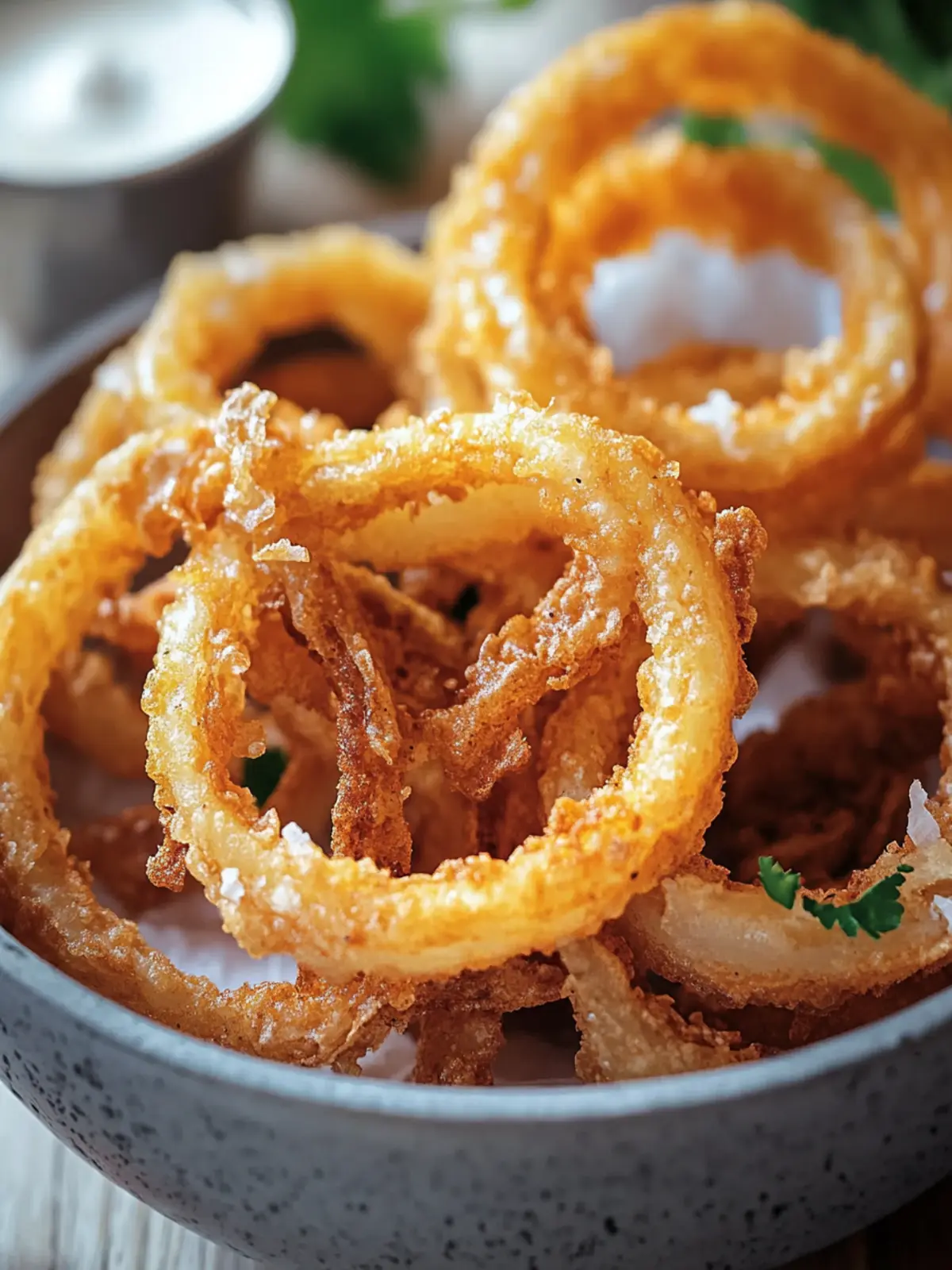 Krosse Zwiebelringe aus der Heißluftfritteuse gelingen leicht!
