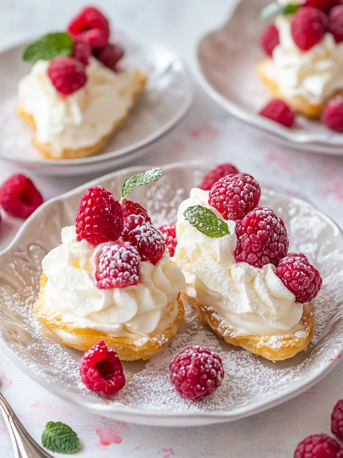 Blätterteigherzen mit Himbeeren (Valentinstag)